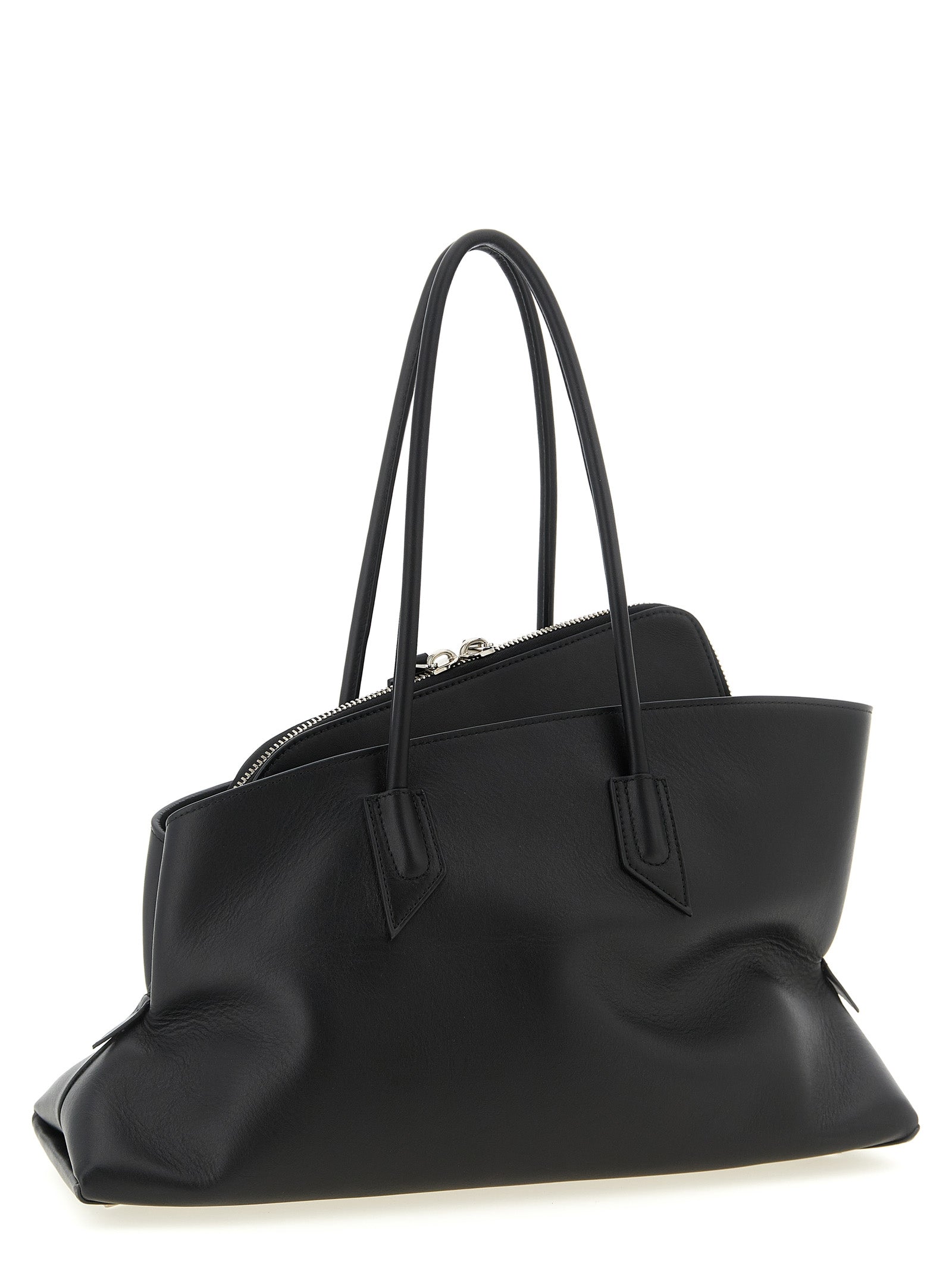 The Attico Schwarze Kalbsleder-Schultertasche