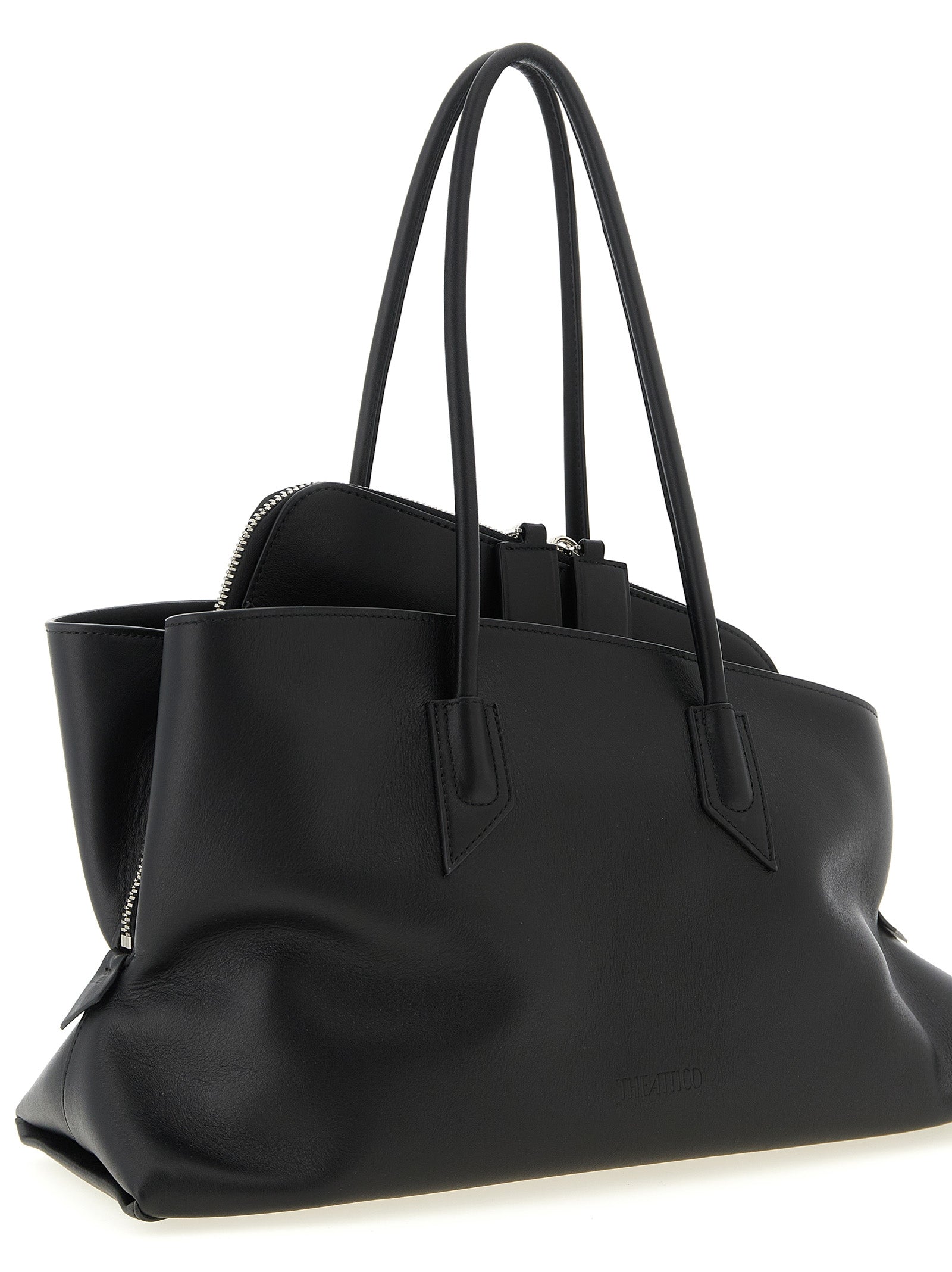 The Attico Schwarze Kalbsleder-Schultertasche