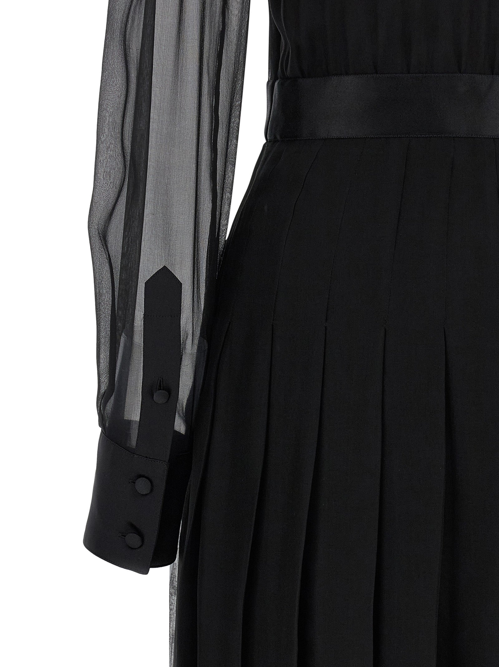 Dolce & Gabbana Schwarzes Seiden-Midikleid