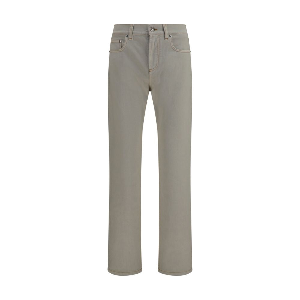 Versace Beige Baumwoll-Jeans mit schmal zulaufendem Bein
