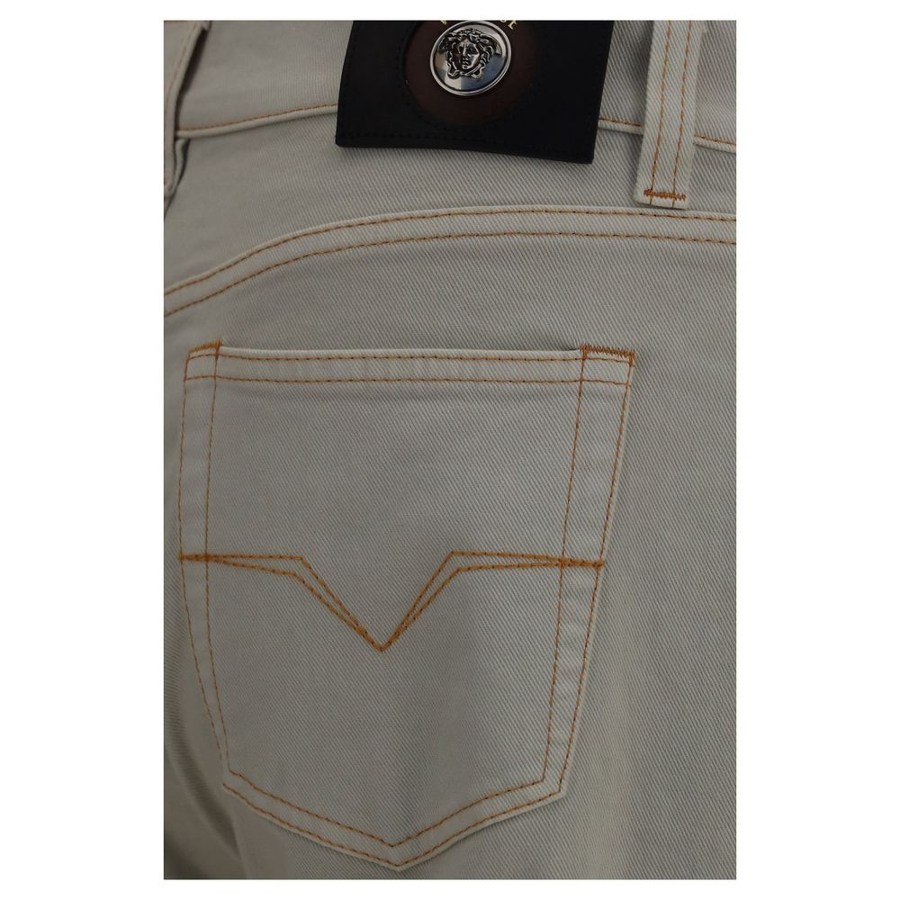 Versace Beige Baumwoll-Jeans mit schmal zulaufendem Bein