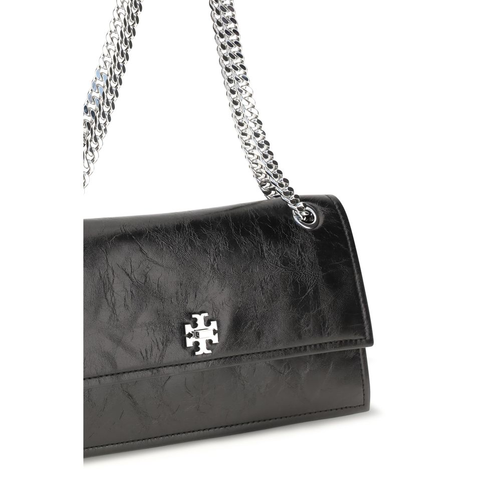 Tory Burch Schwarze Schultertasche aus Wildleder