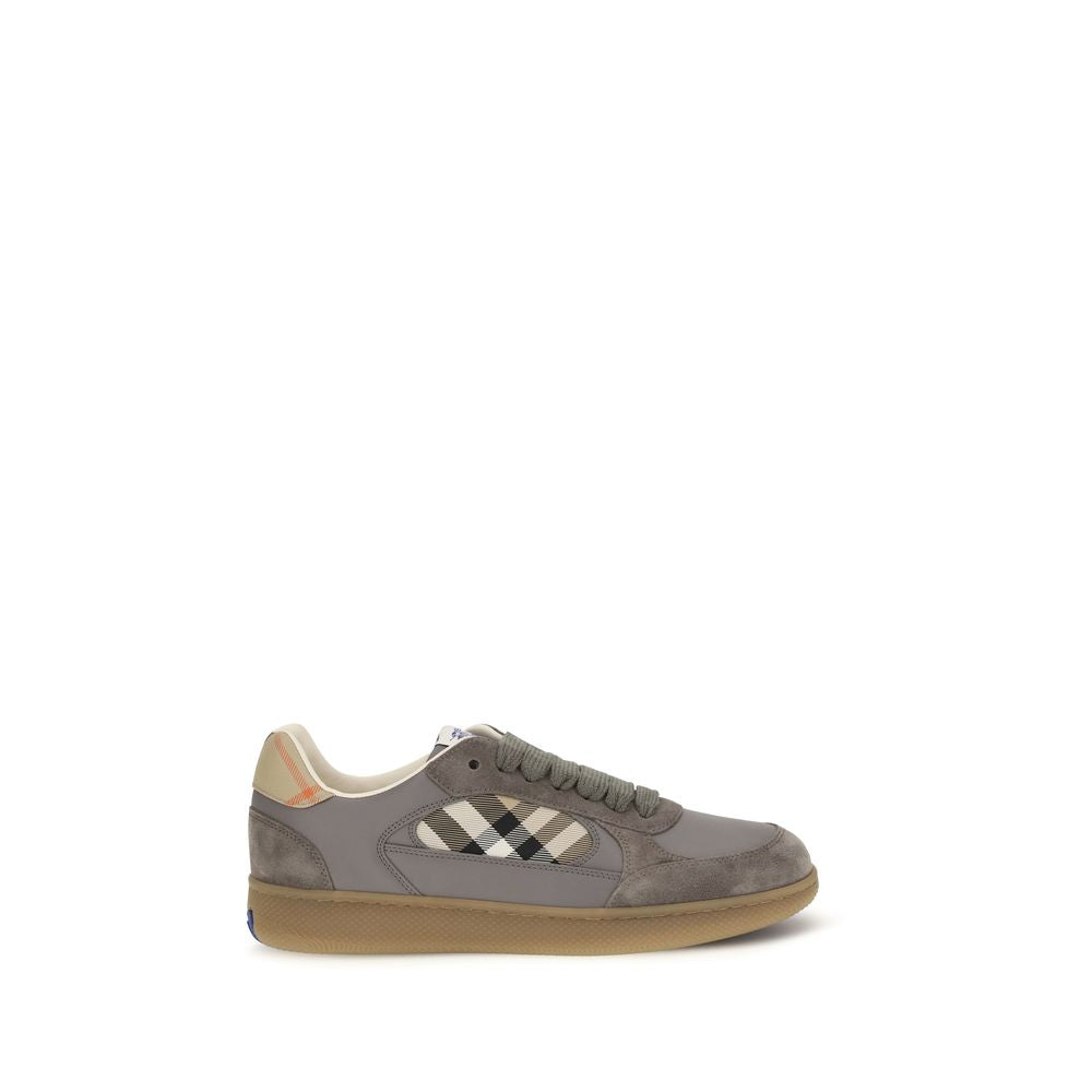 Burberry Graue Bos Taurus Kalbsleder Low-Top-Sneaker