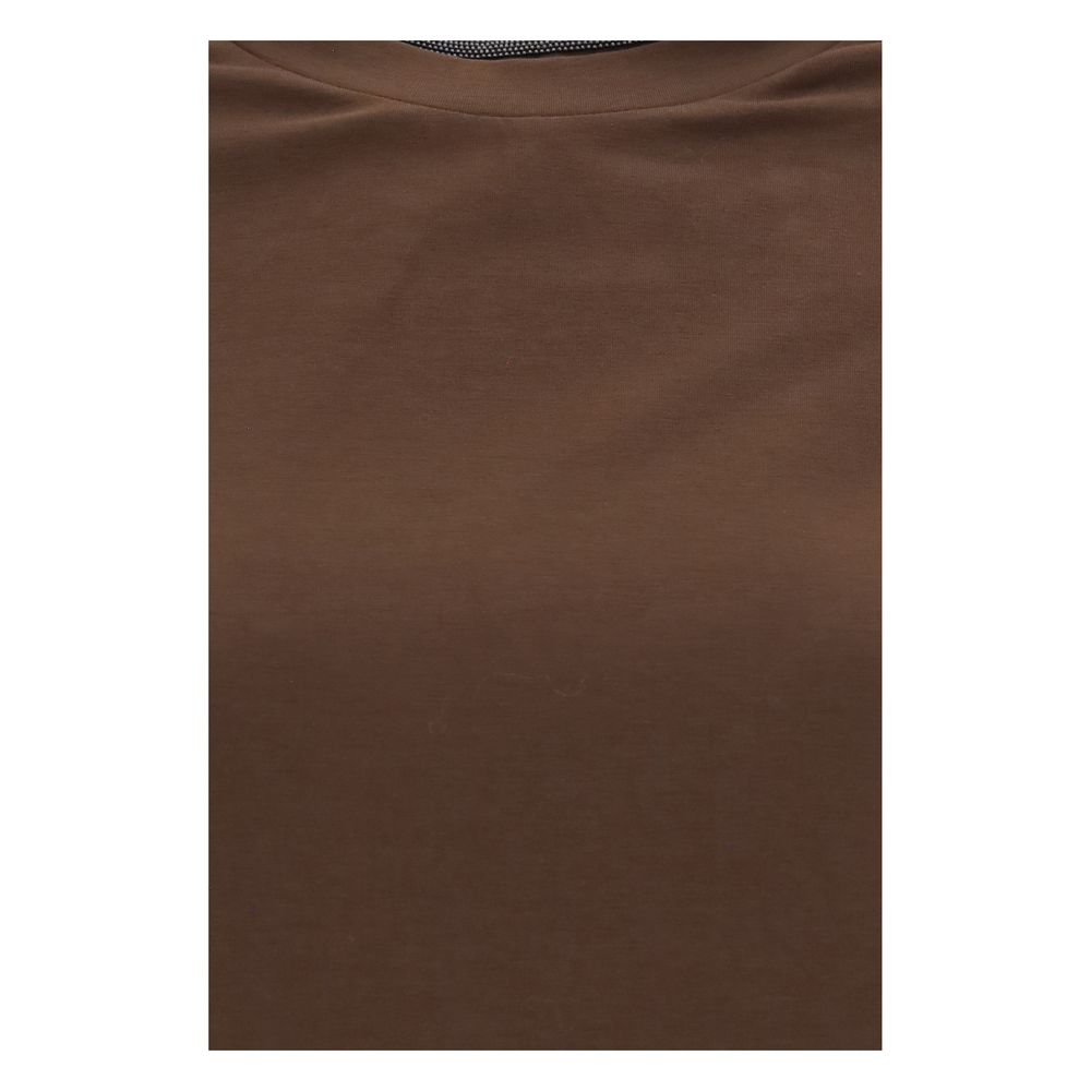 Brunello Cucinelli Braunes T-Shirt aus Elasthan