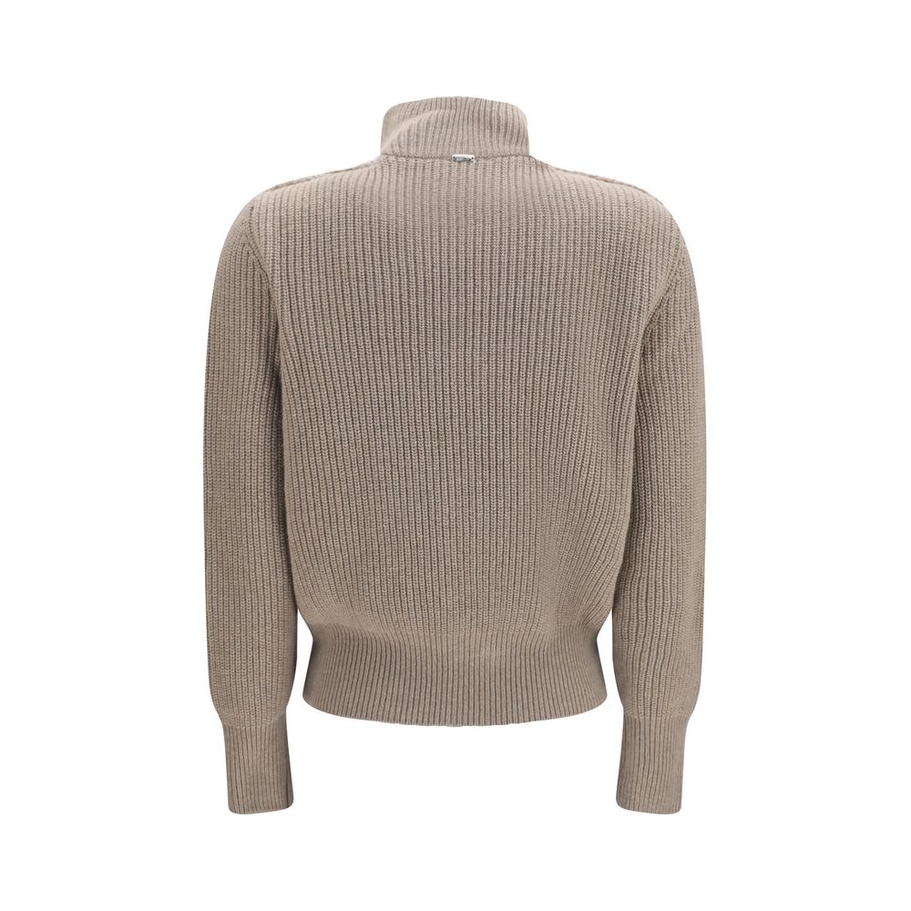 Herno Beige Woll Cardigan Oves Aries
