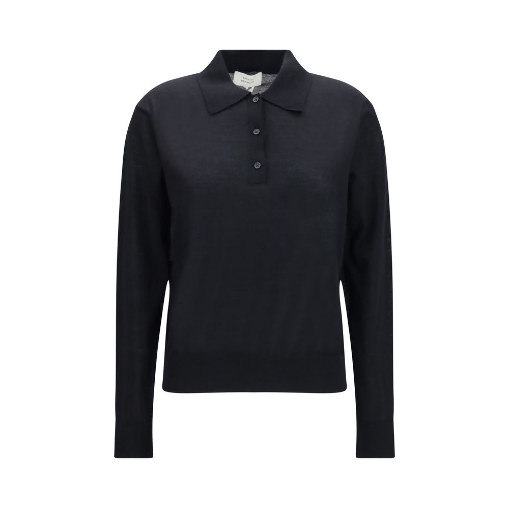 Loulou De Saison Schwarzes Kaschmir-Poloshirt
