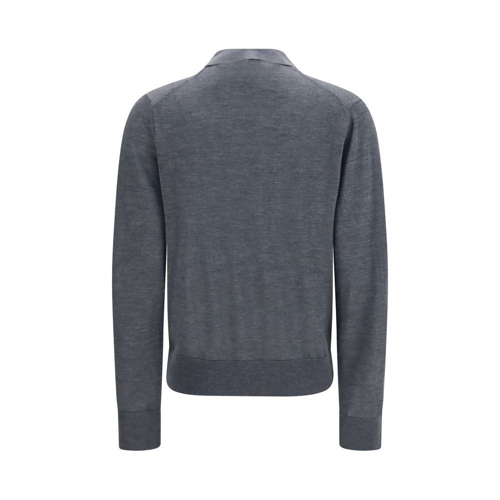 Loulou De Saison Graues Kaschmir-Poloshirt