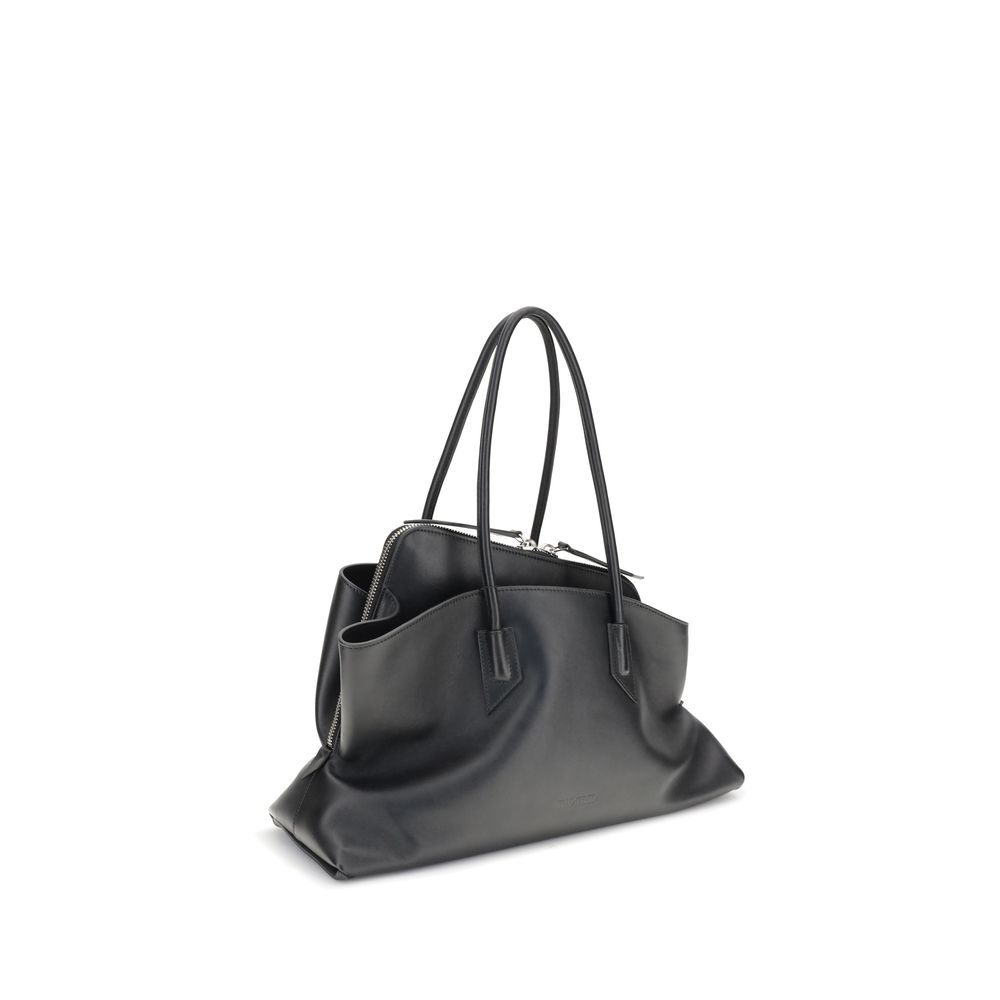 The Attico Schwarze Bos Taurus Kalbsleder Schultertasche