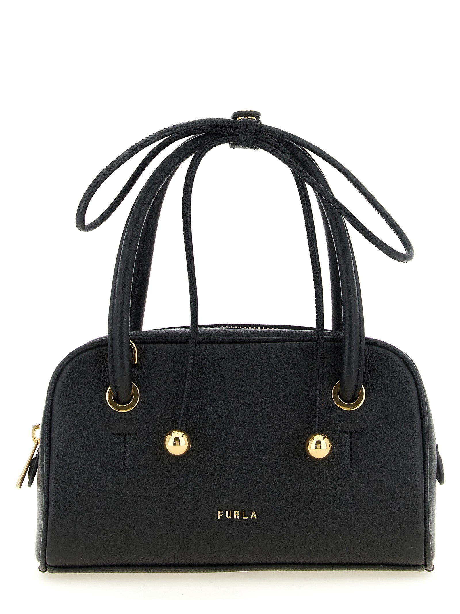 Furla Schwarze Kalbsleder-Handtasche