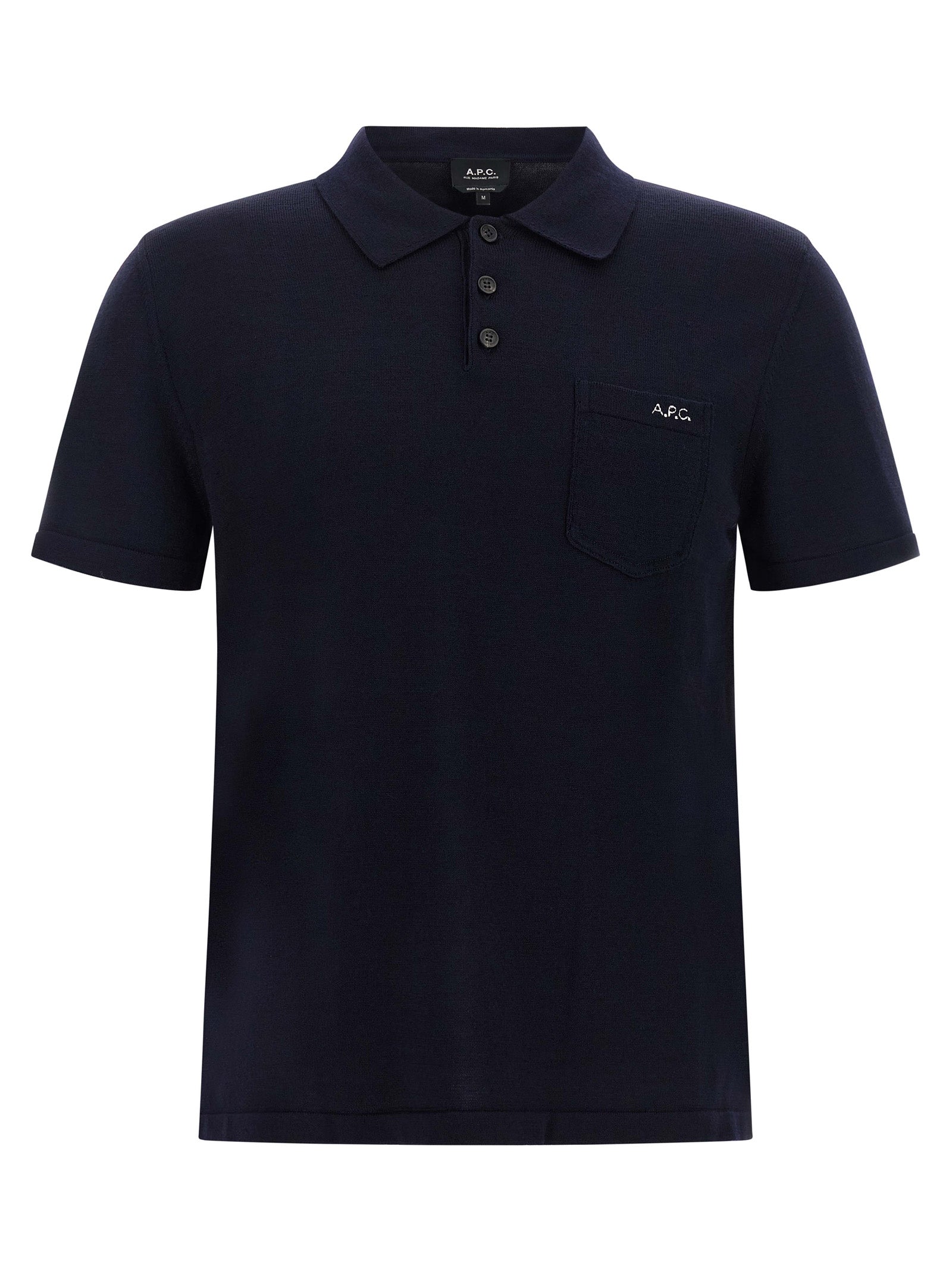 A.P.C. Blaues Poloshirt aus reiner Schurwolle