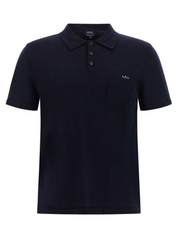 A.P.C. Blaues Poloshirt aus reiner Schurwolle