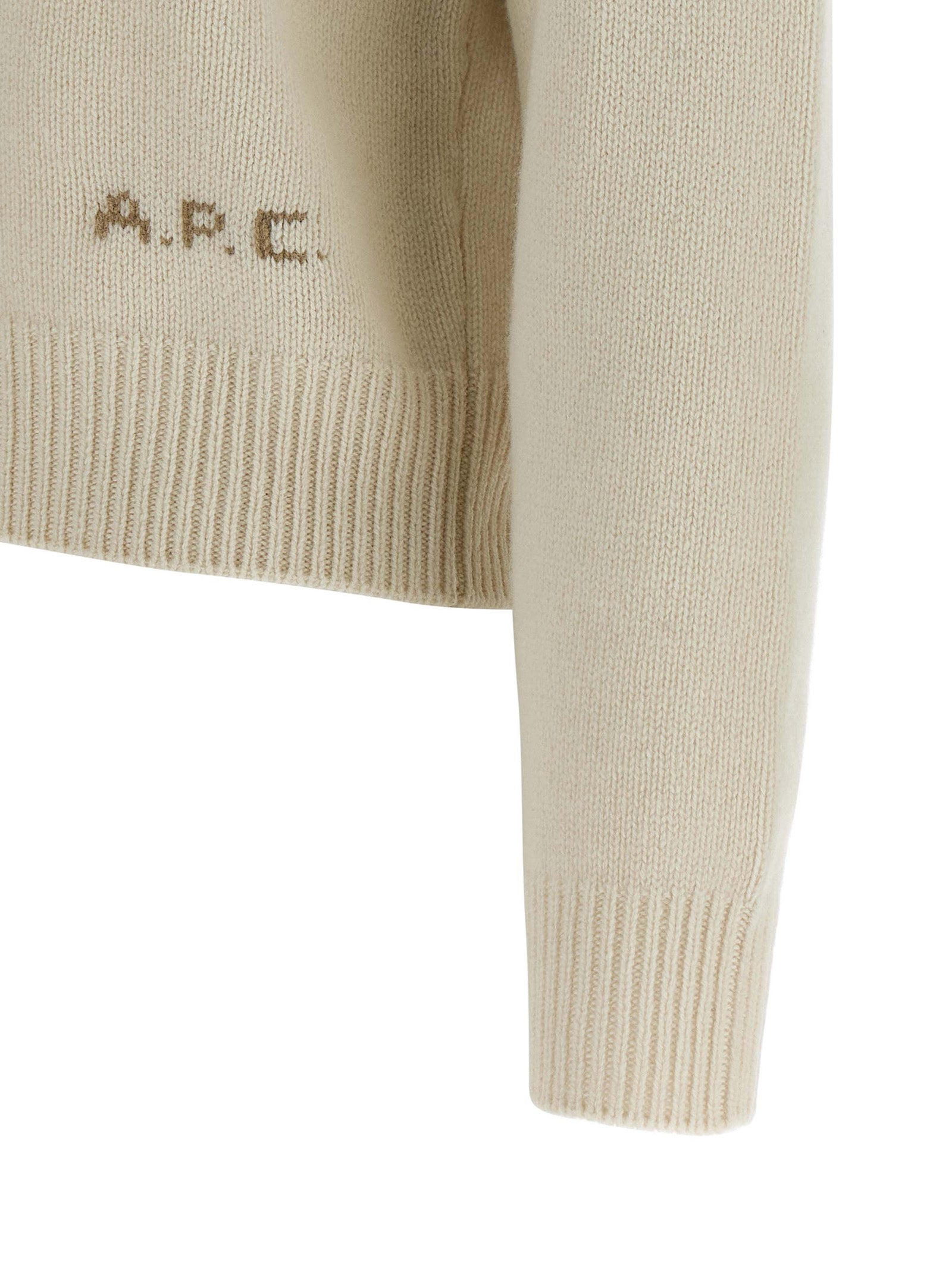 A.P.C. Weiße Wollstrickjacke