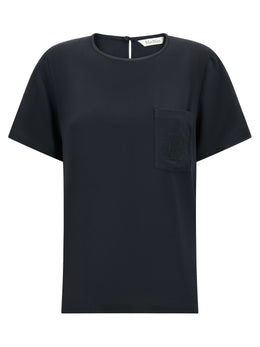 Max Mara Schwarze Seidenbluse
