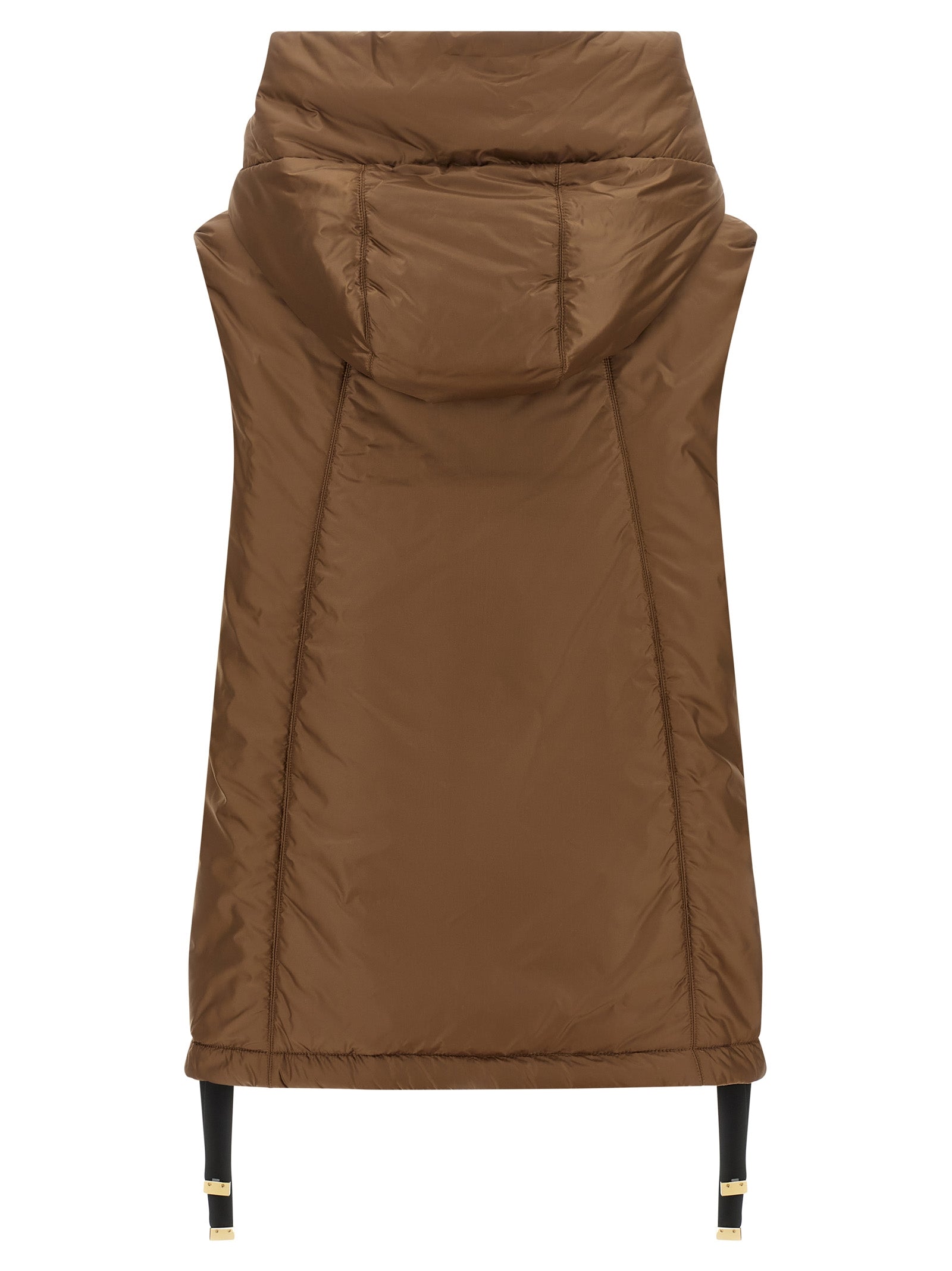 Max Mara Braune ärmellose Jacke aus Polyester