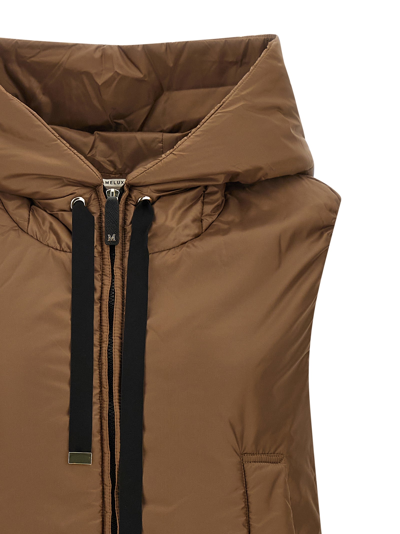 Max Mara Braune ärmellose Jacke aus Polyester