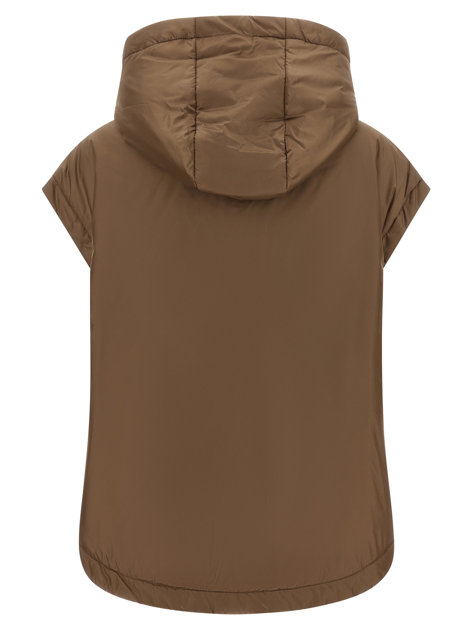 Max Mara Braune ärmellose Jacke aus Polyester