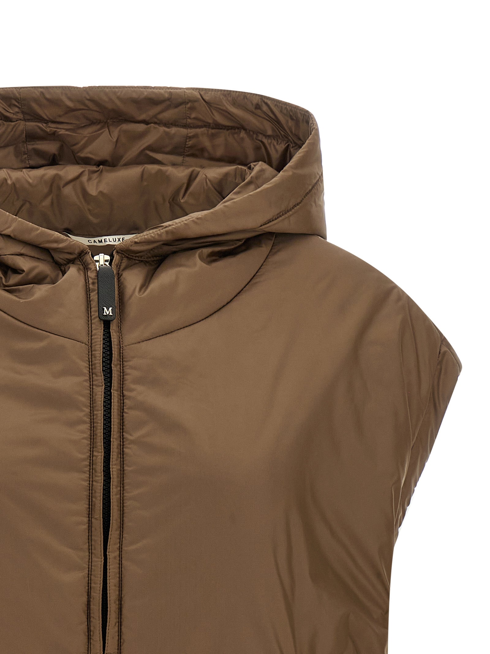 Max Mara Braune ärmellose Jacke aus Polyester
