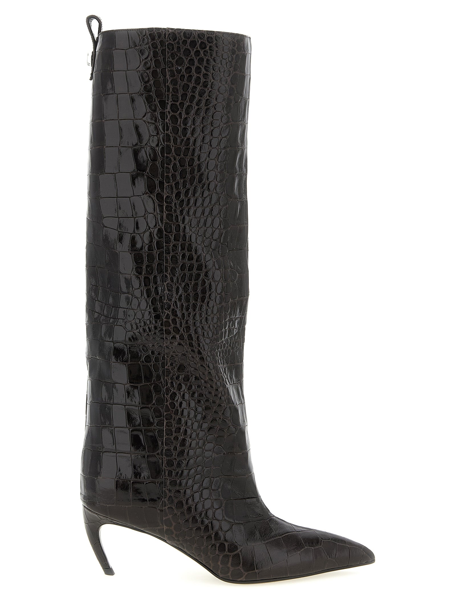 The Attico Over-the-Knee-Stiefel aus braunem Rindsleder