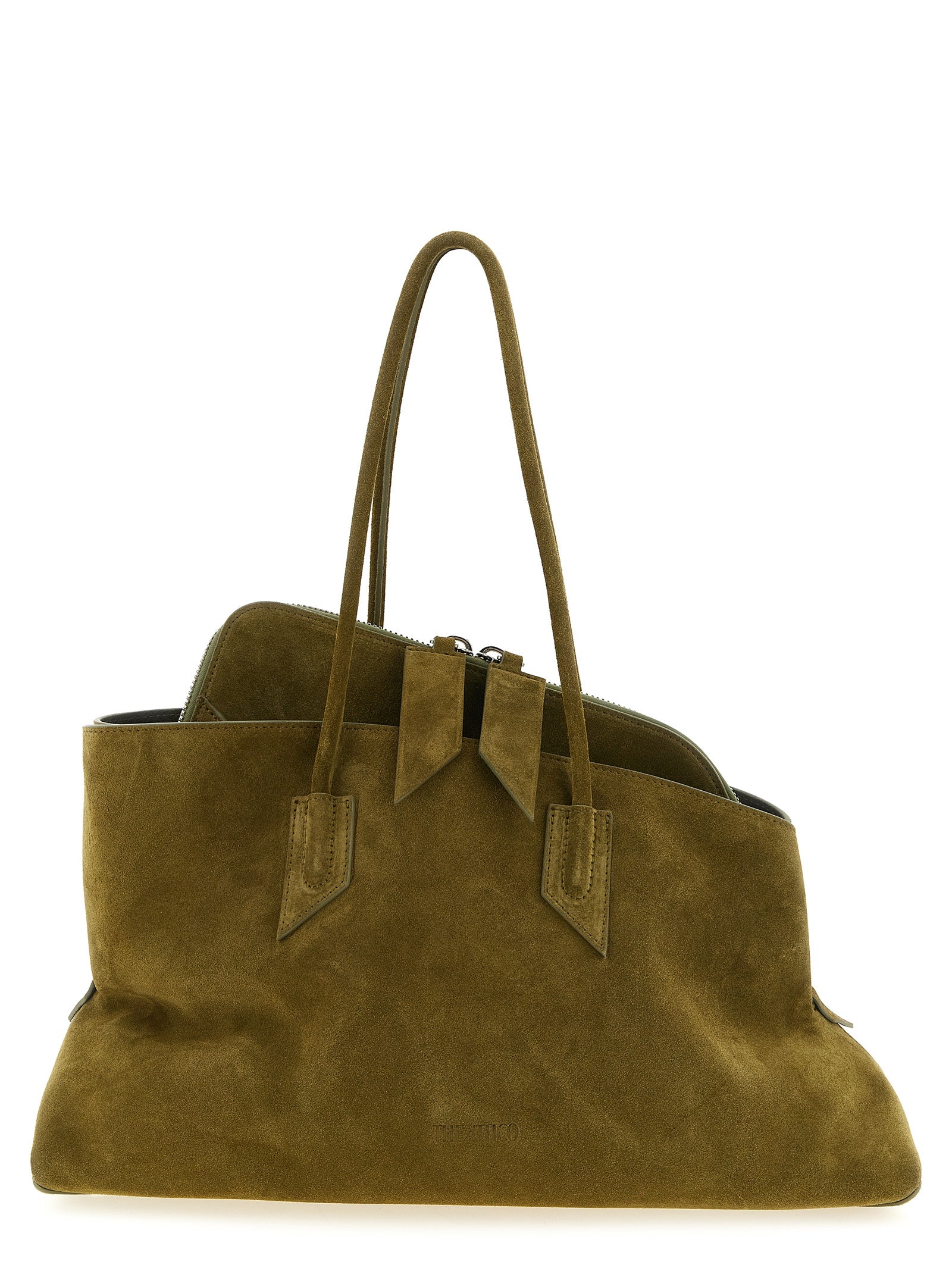 The Attico Schultertasche aus zweifarbigem Rindsleder