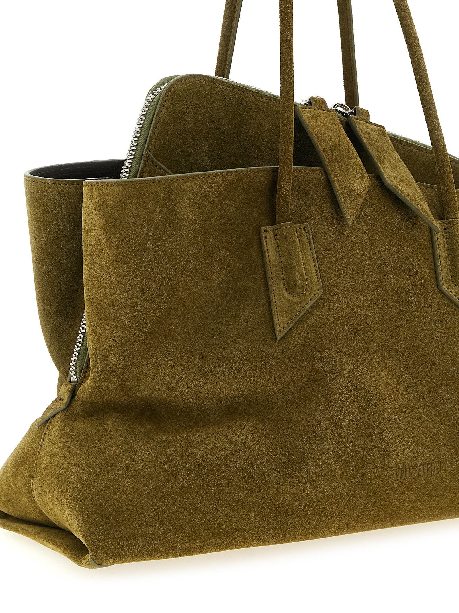 The Attico Schultertasche aus zweifarbigem Rindsleder