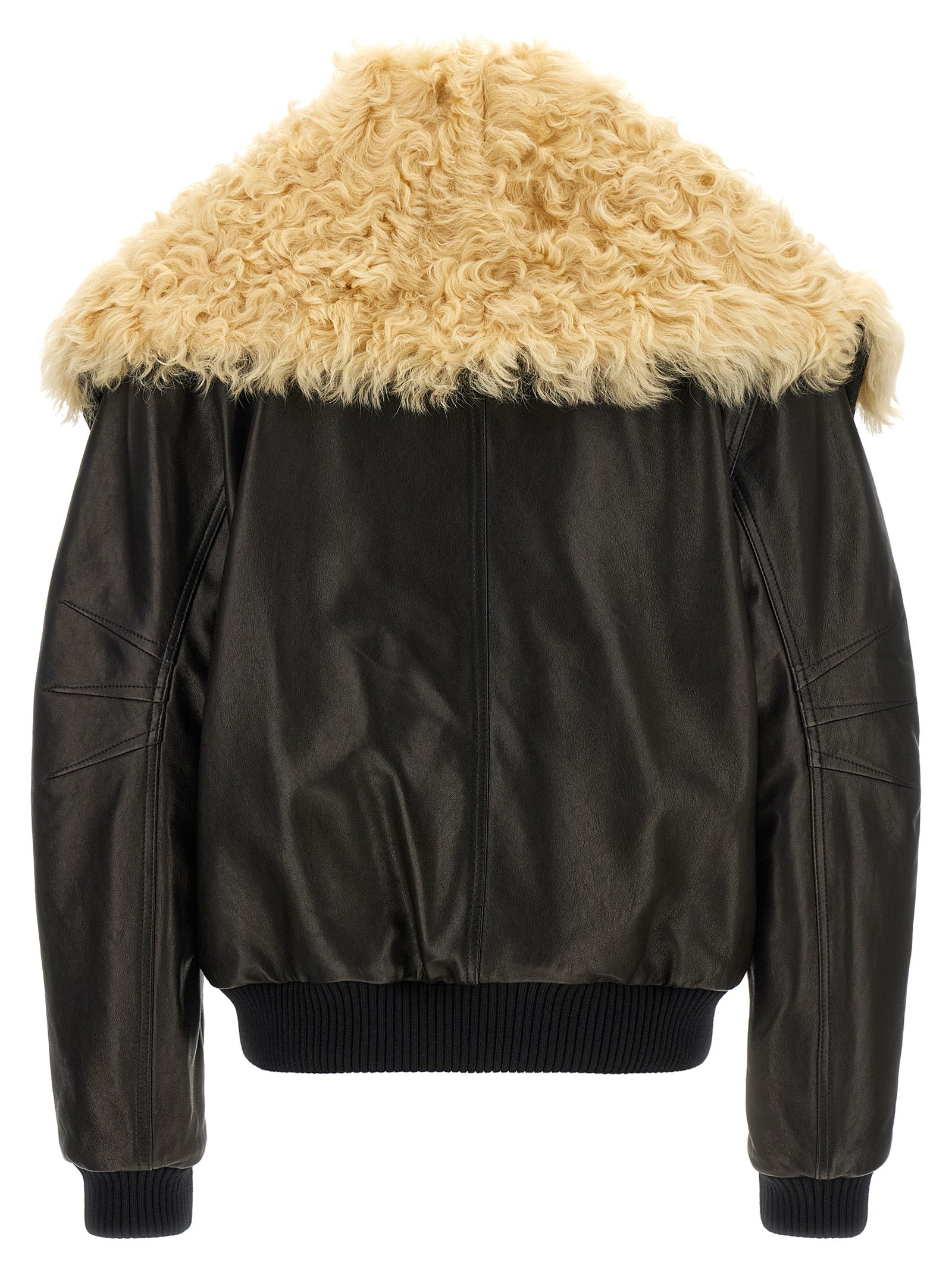 The Attico Schwarze Lammlederjacke