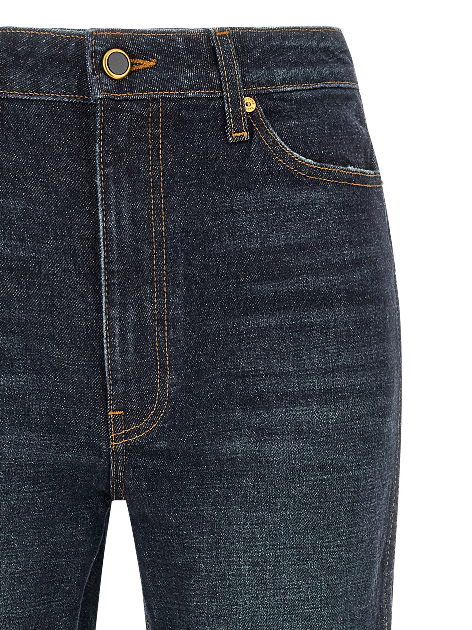 Khaite Blaue Baumwoll-Jeans mit ausgestelltem Bein