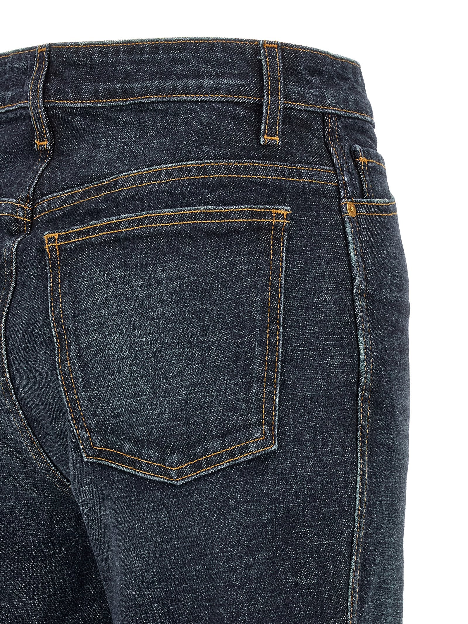 Khaite Blaue Baumwoll-Jeans mit ausgestelltem Bein
