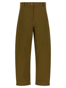 Max Mara Zweifarbige Baumwoll-Cropped-Hose