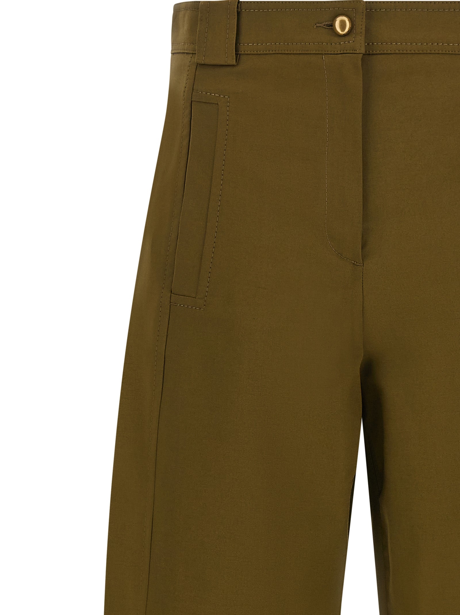 Max Mara Zweifarbige Baumwoll-Cropped-Hose