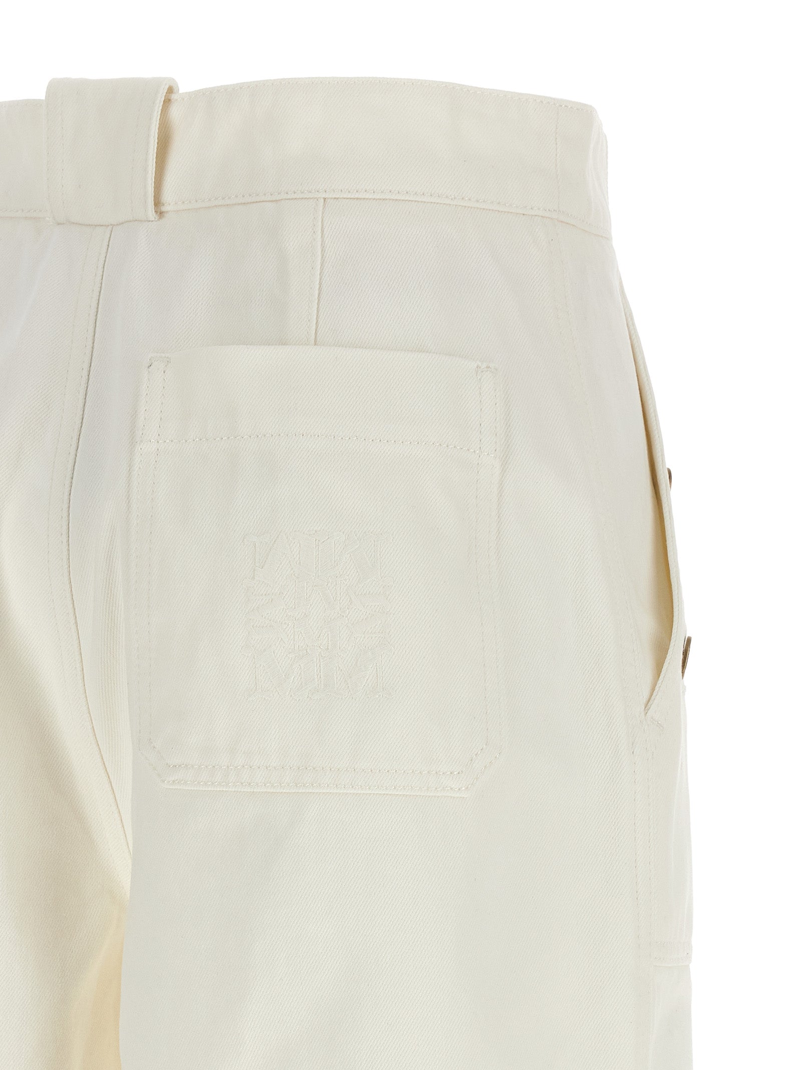 Max Mara Weiße Baumwoll-Hosen mit weitem Bein