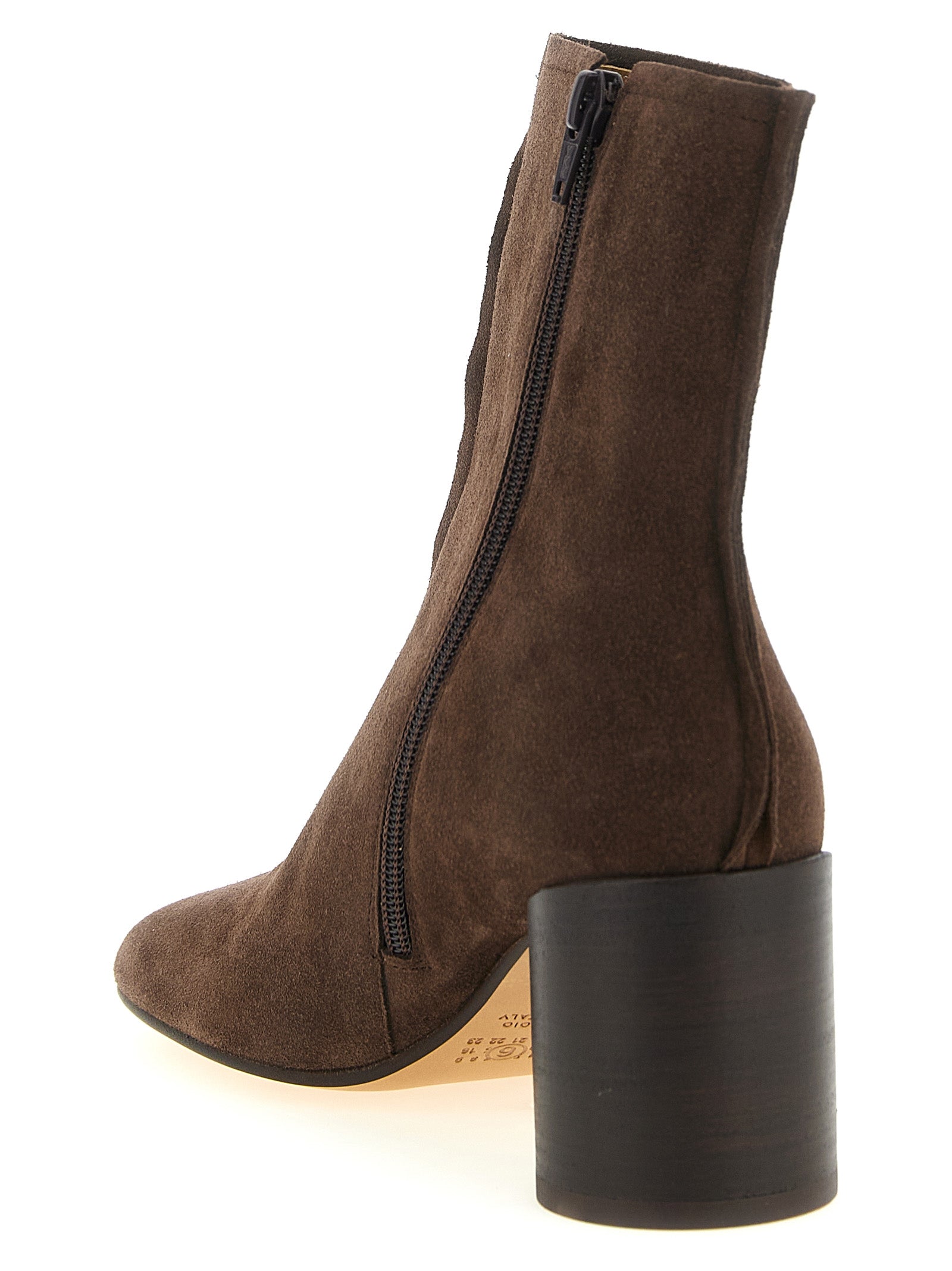 MM6 Maison Margiela Braune Ankle Boots aus Rindsleder