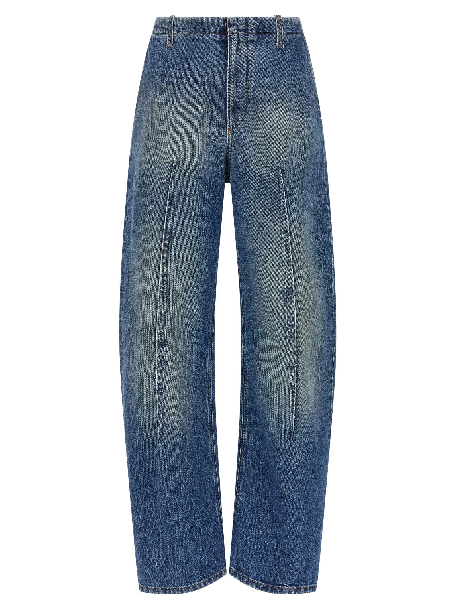 MM6 Maison Margiela Blaue High-Waist Jeans aus Baumwolle
