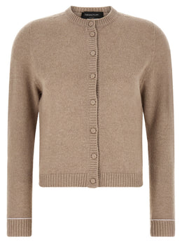 Fabiana Filippi Beige Virgin Wool Cardigan