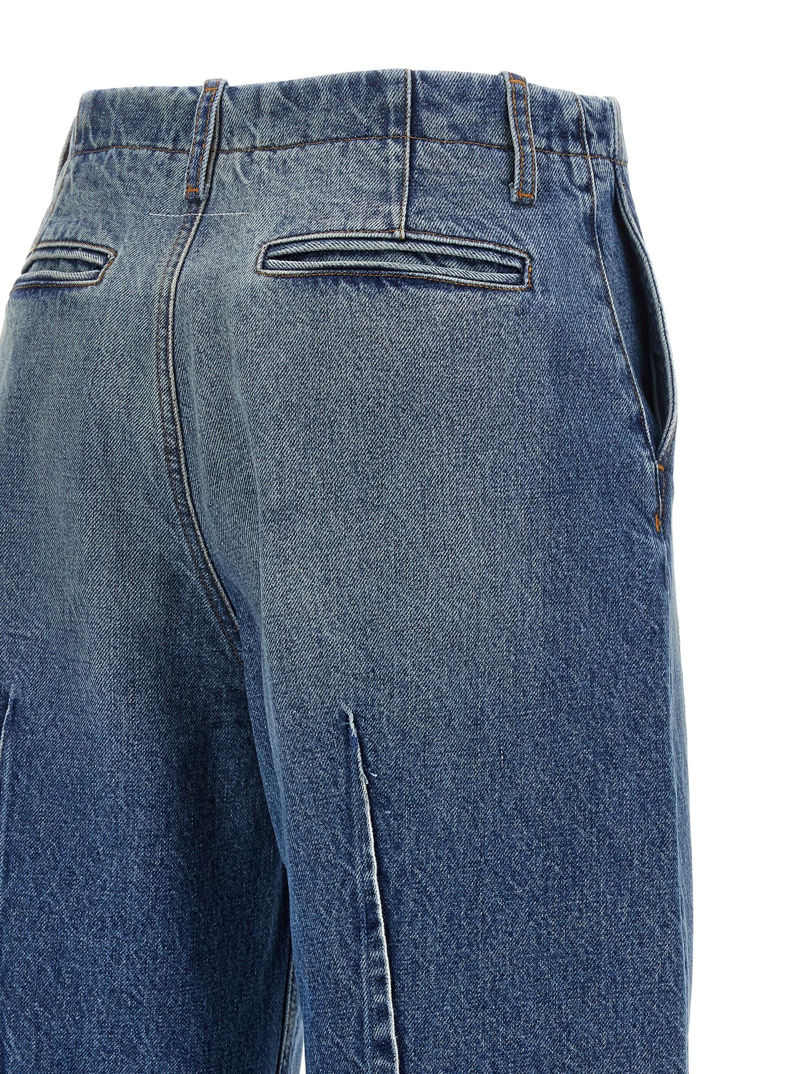MM6 Maison Margiela Blaue High-Waist Jeans aus Baumwolle