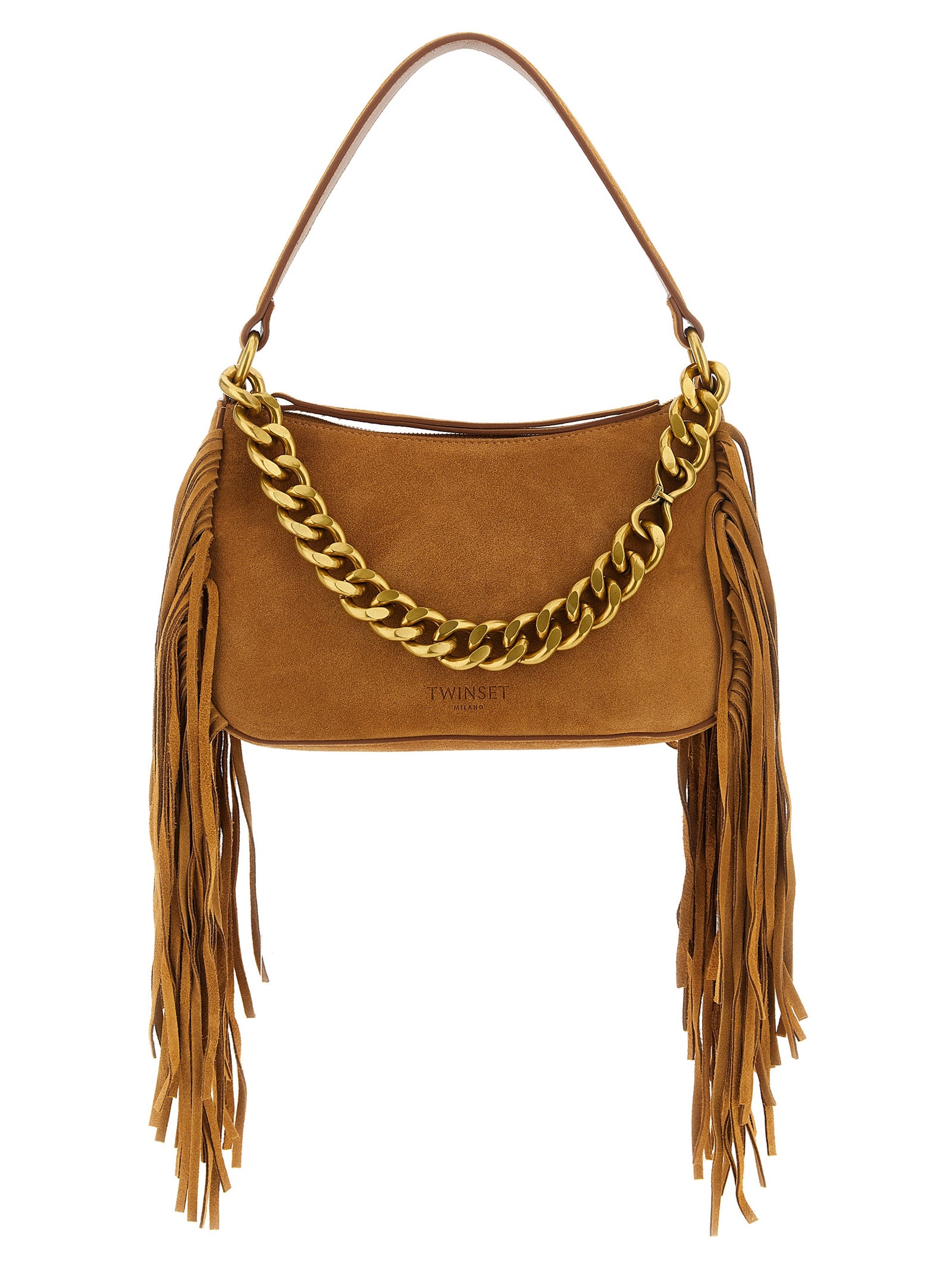 Twinset Braune Leder Schultertasche