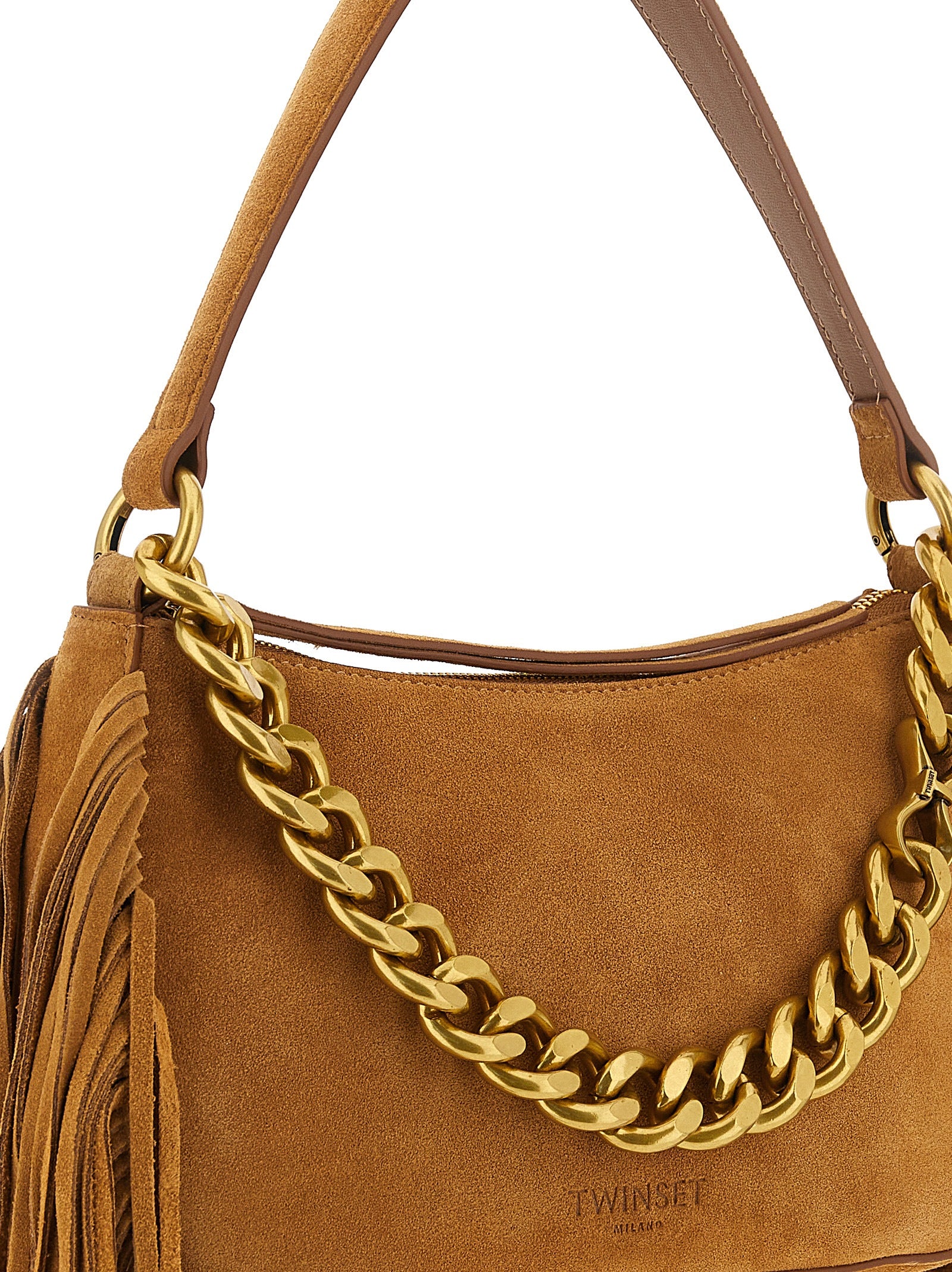 Twinset Braune Leder Schultertasche