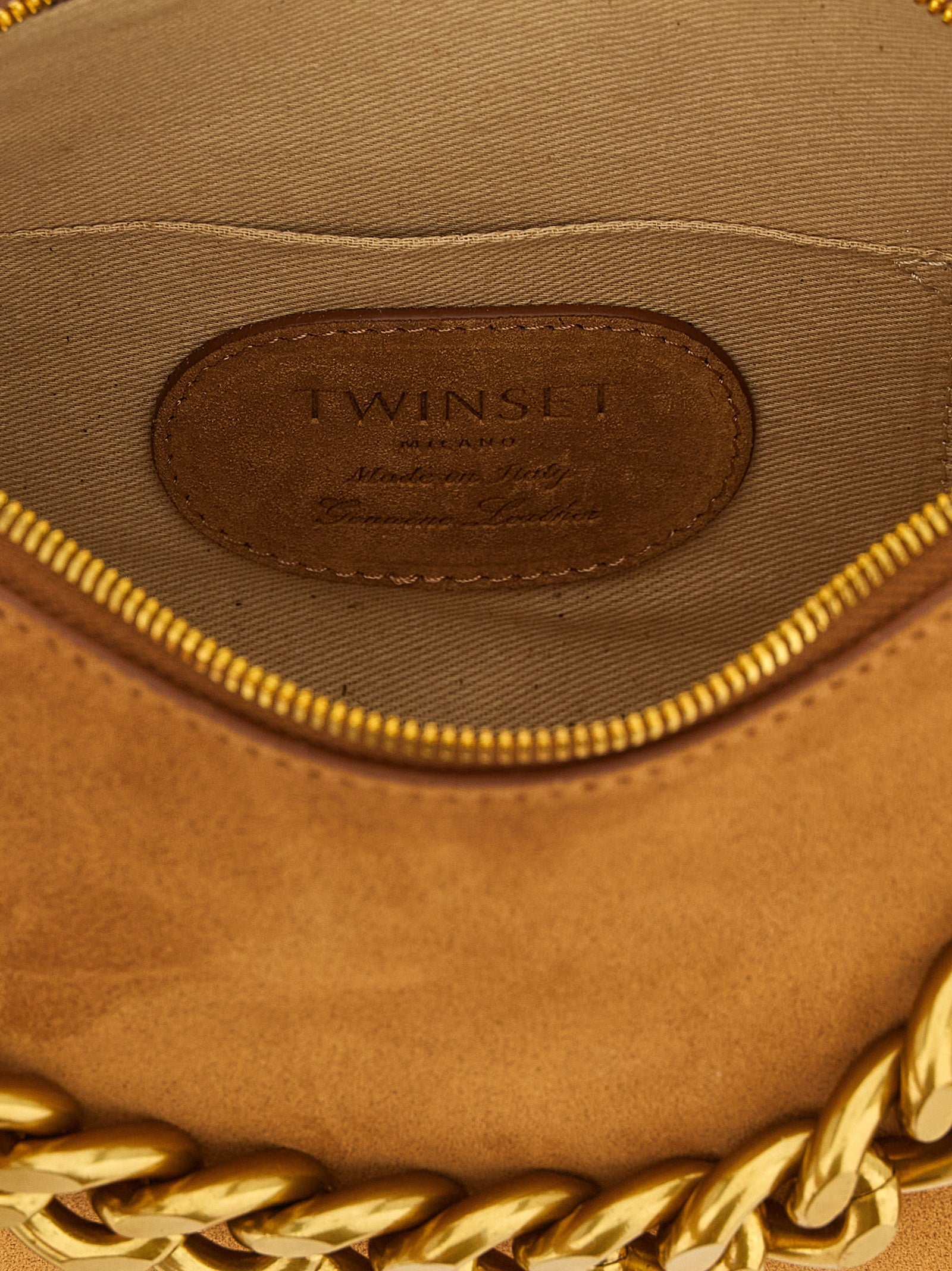 Twinset Braune Leder Schultertasche