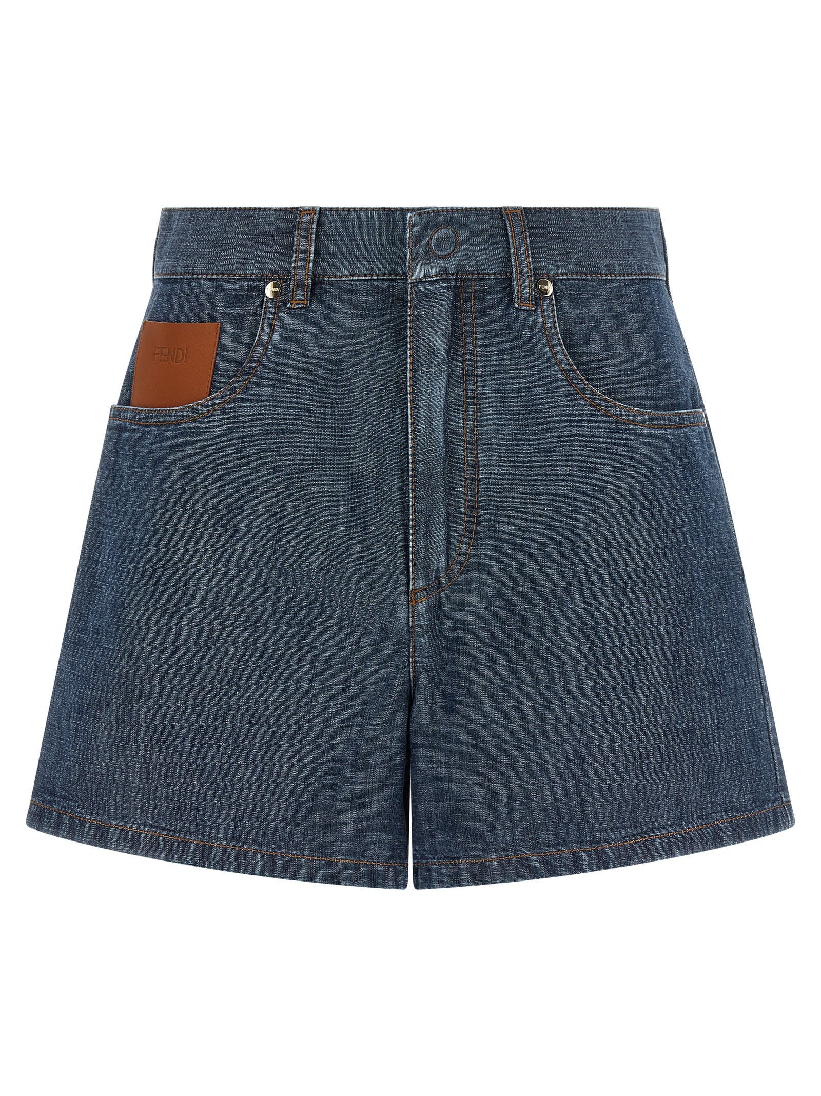 Fendi Blaue Baumwoll-Bermudashorts
