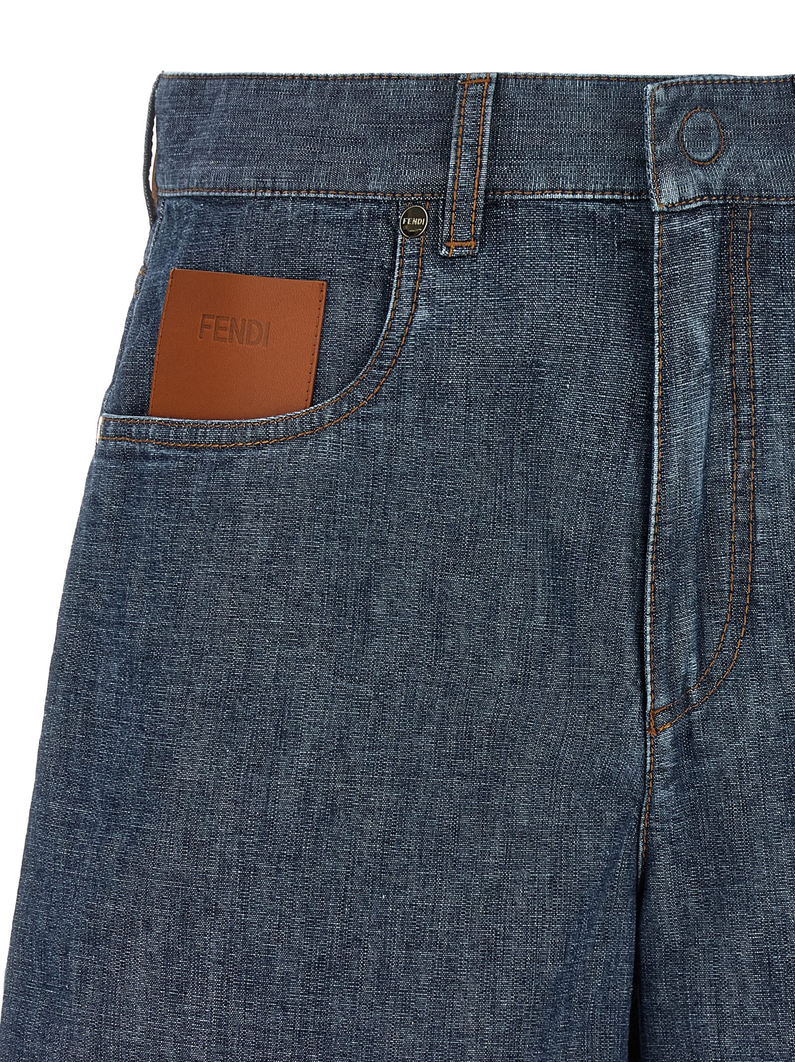 Fendi Blaue Baumwoll-Bermudashorts