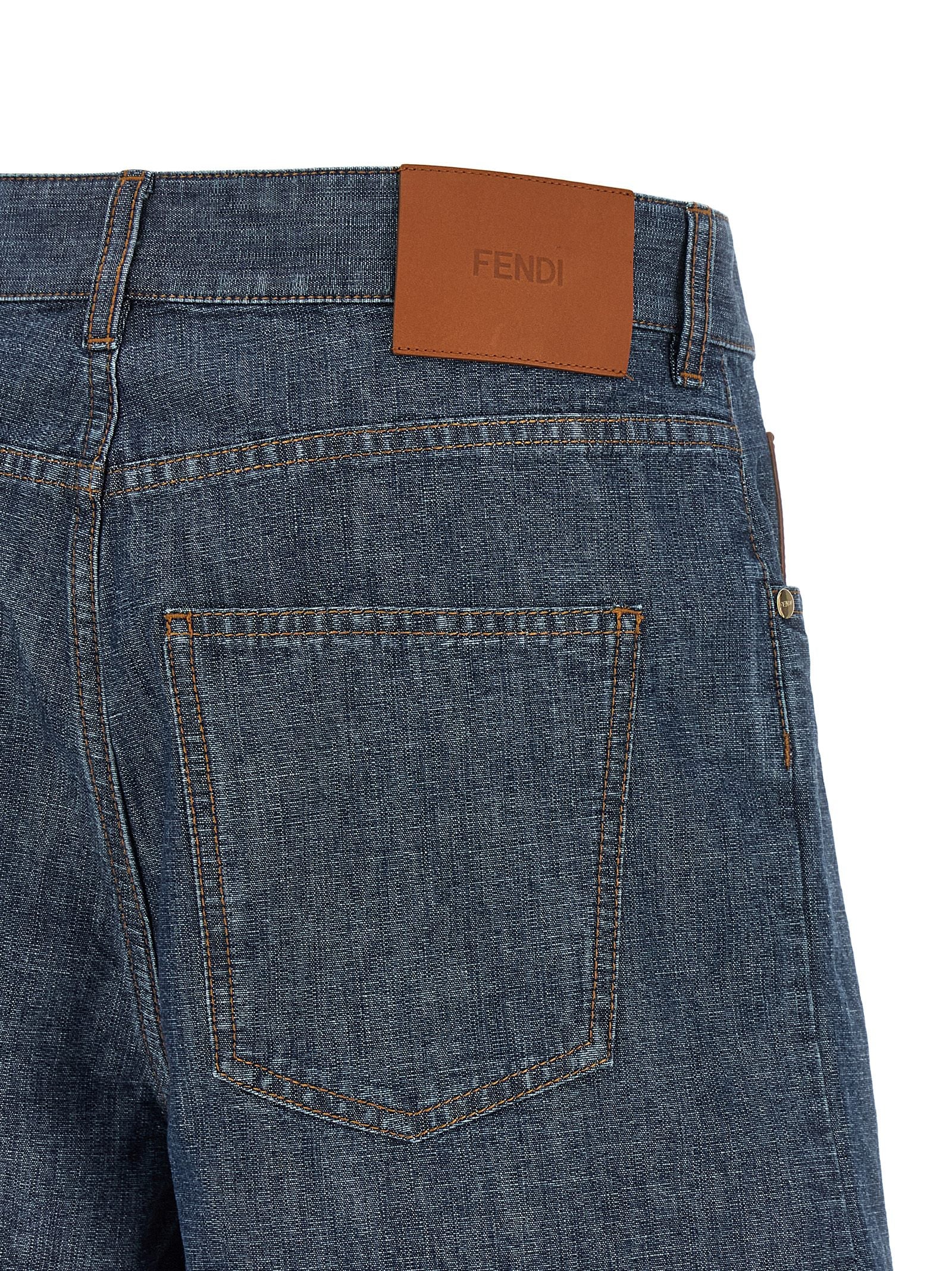 Fendi Blaue Baumwoll-Bermudashorts