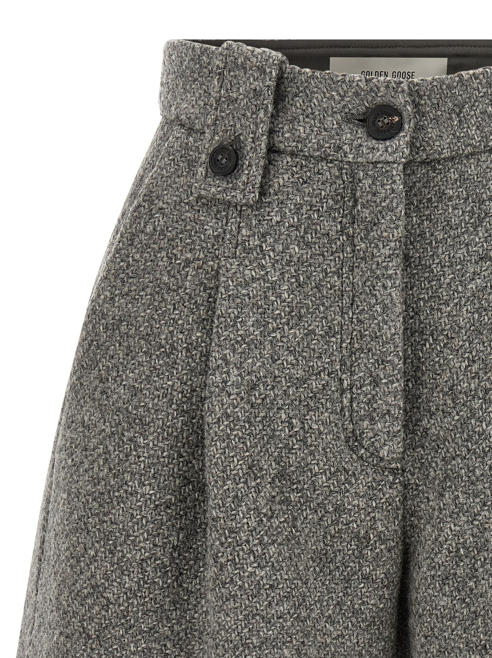 Golden Goose Graue Bermuda-Shorts aus reiner Schurwolle