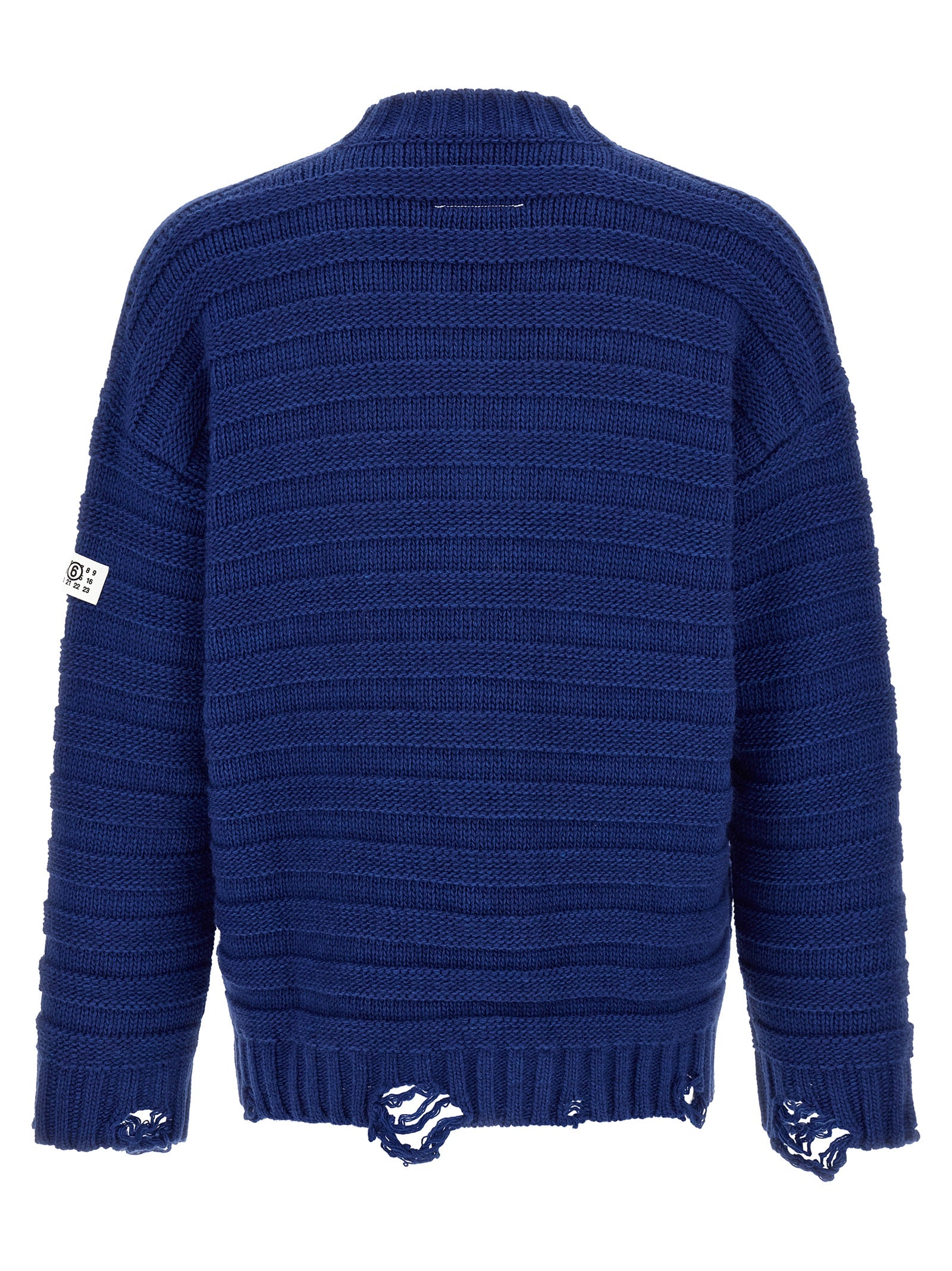 MM6 Maison Margiela Blauer Cardigan aus Schurwolle