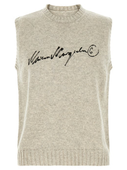 MM6 Maison Margiela Grauer Wollpullover