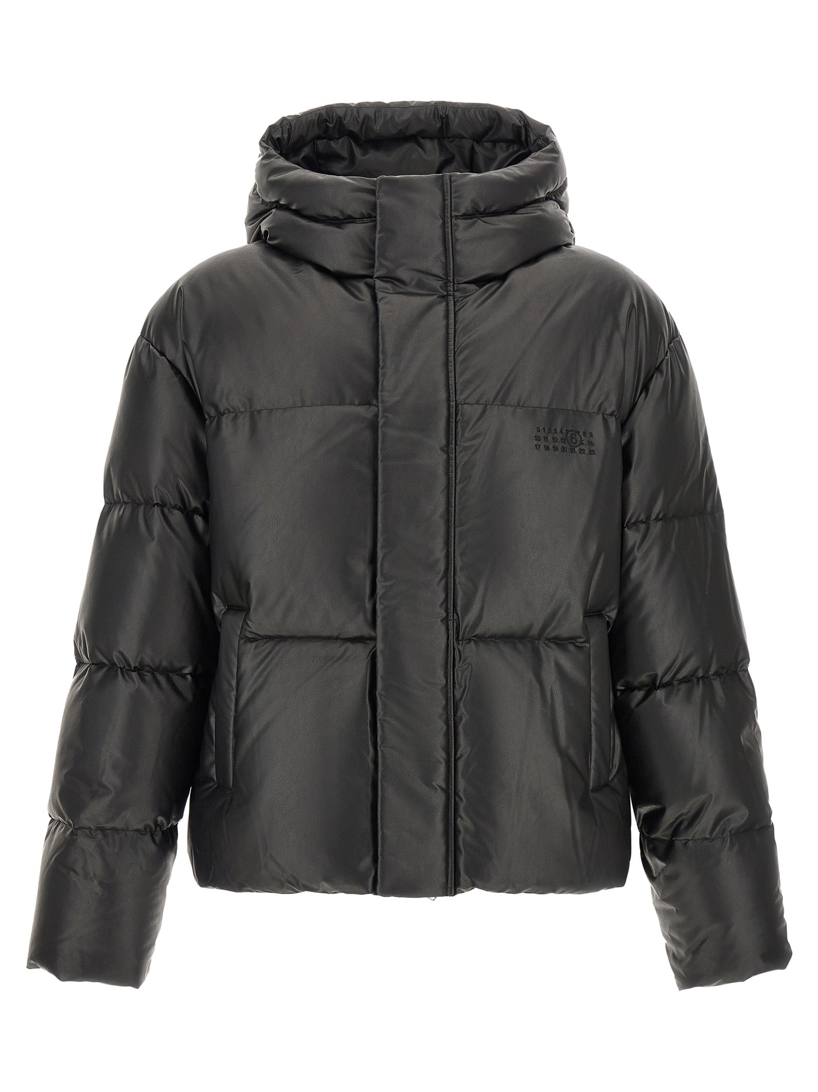 MM6 Maison Margiela Schwarze Polyester-Jacke in voller Länge