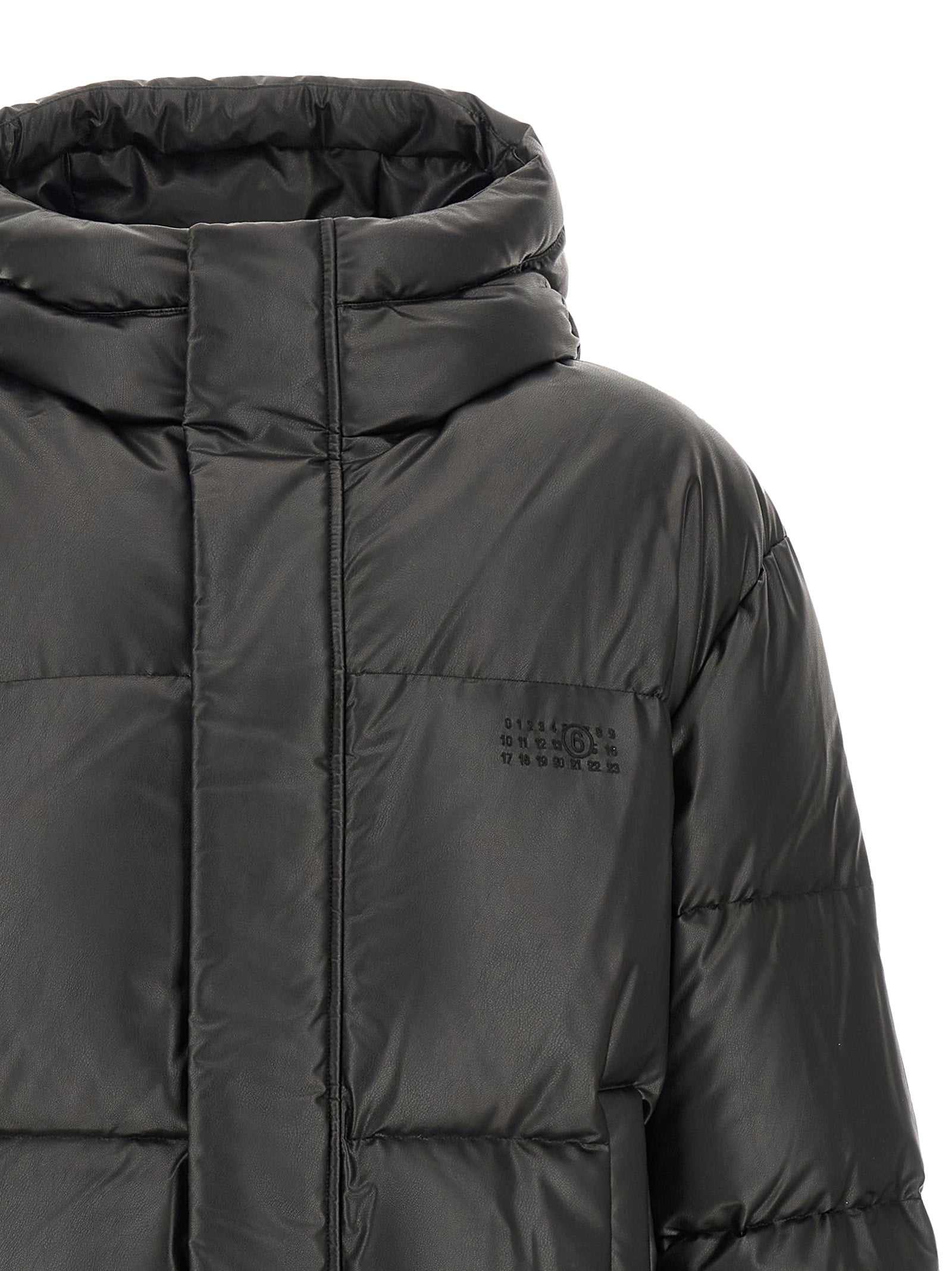 MM6 Maison Margiela Schwarze Polyester-Jacke in voller Länge