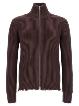 MM6 Maison Margiela Brauner Baumwollcardigan