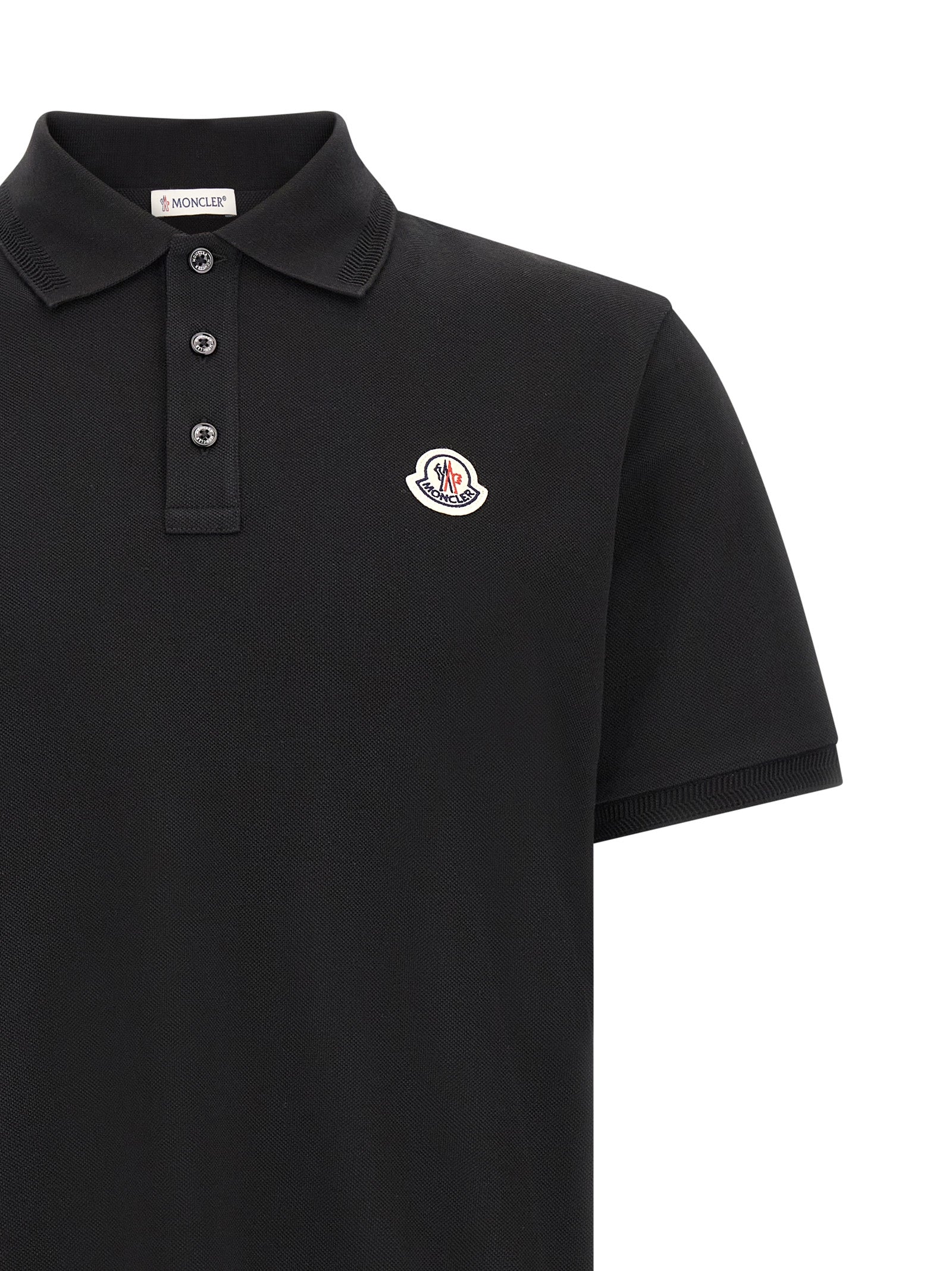 Moncler Schwarzes Baumwoll-Poloshirt