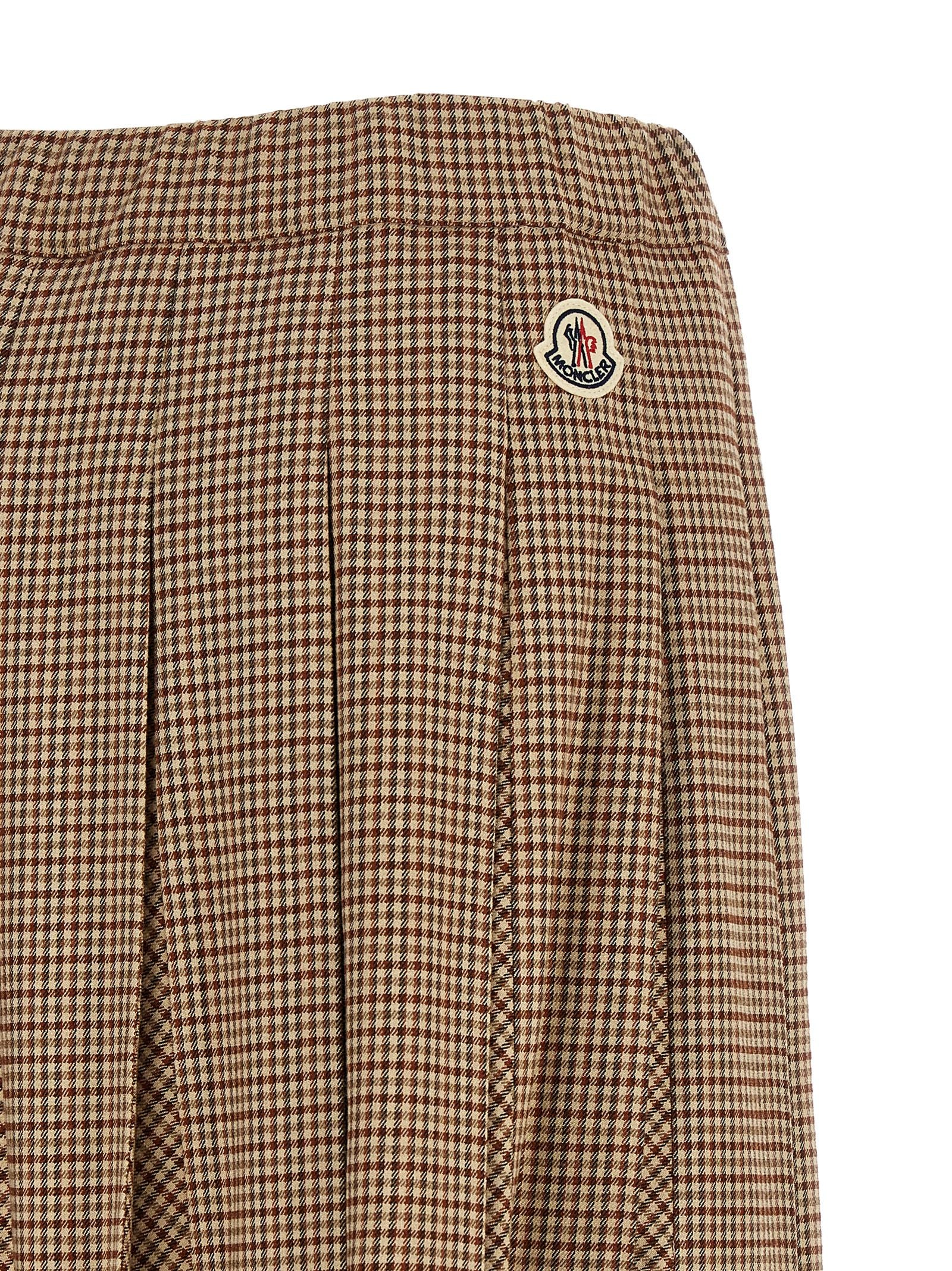 Moncler Beige Viskose Midirock