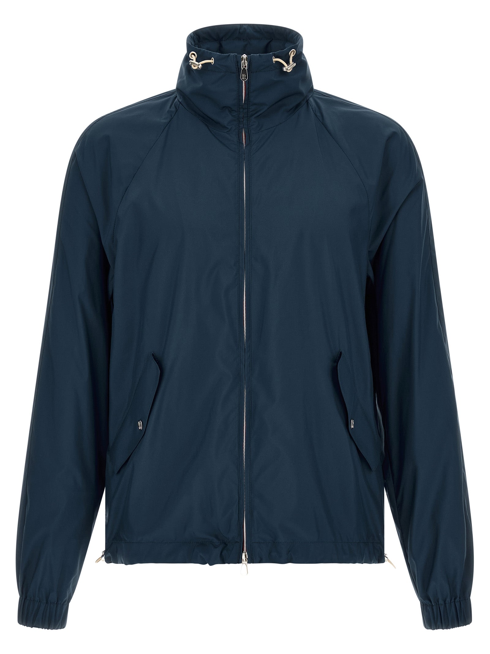 Brunello Cucinelli Blaue Polyester-Jacke in voller Länge