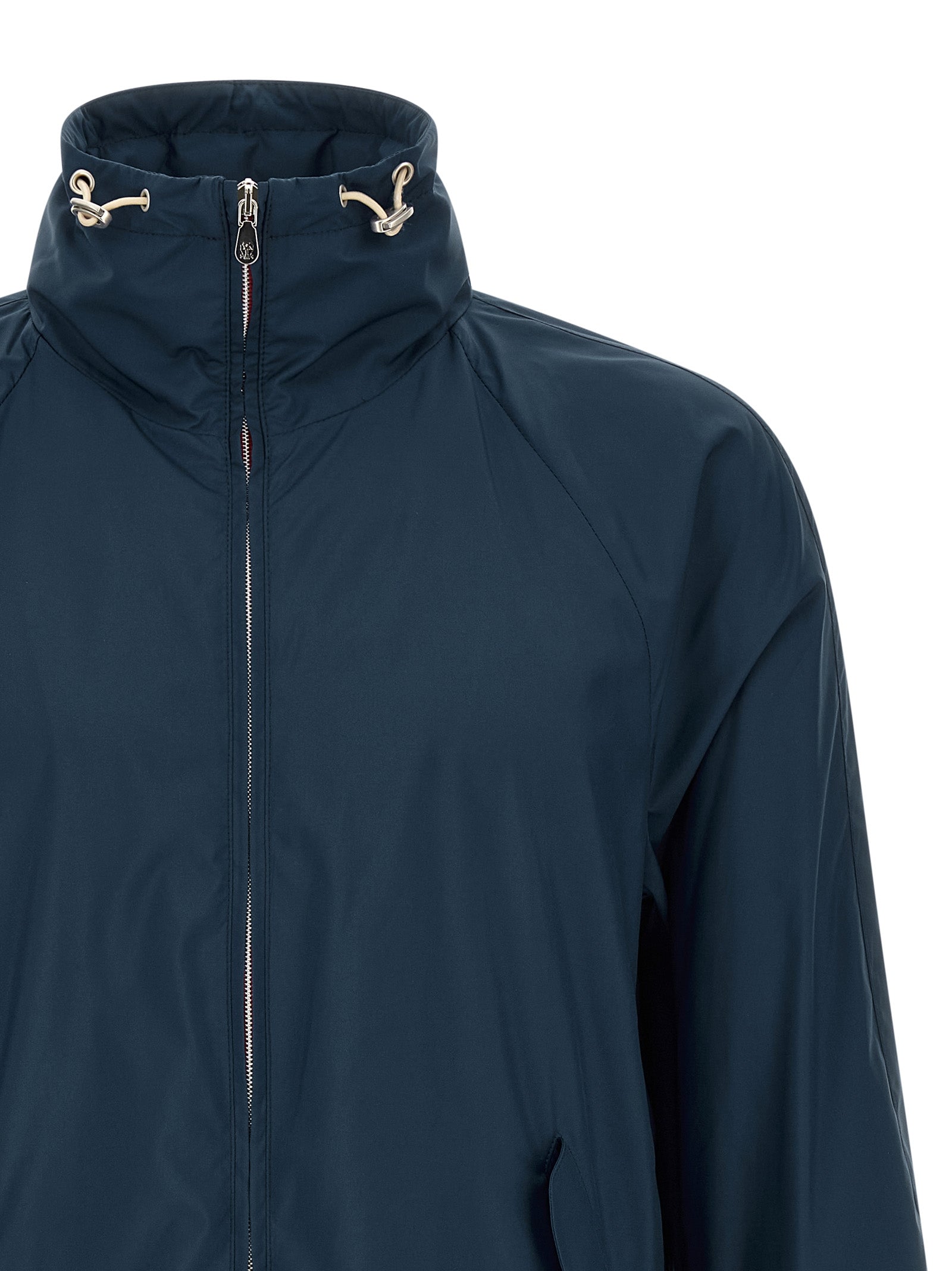 Brunello Cucinelli Blaue Polyester-Jacke in voller Länge